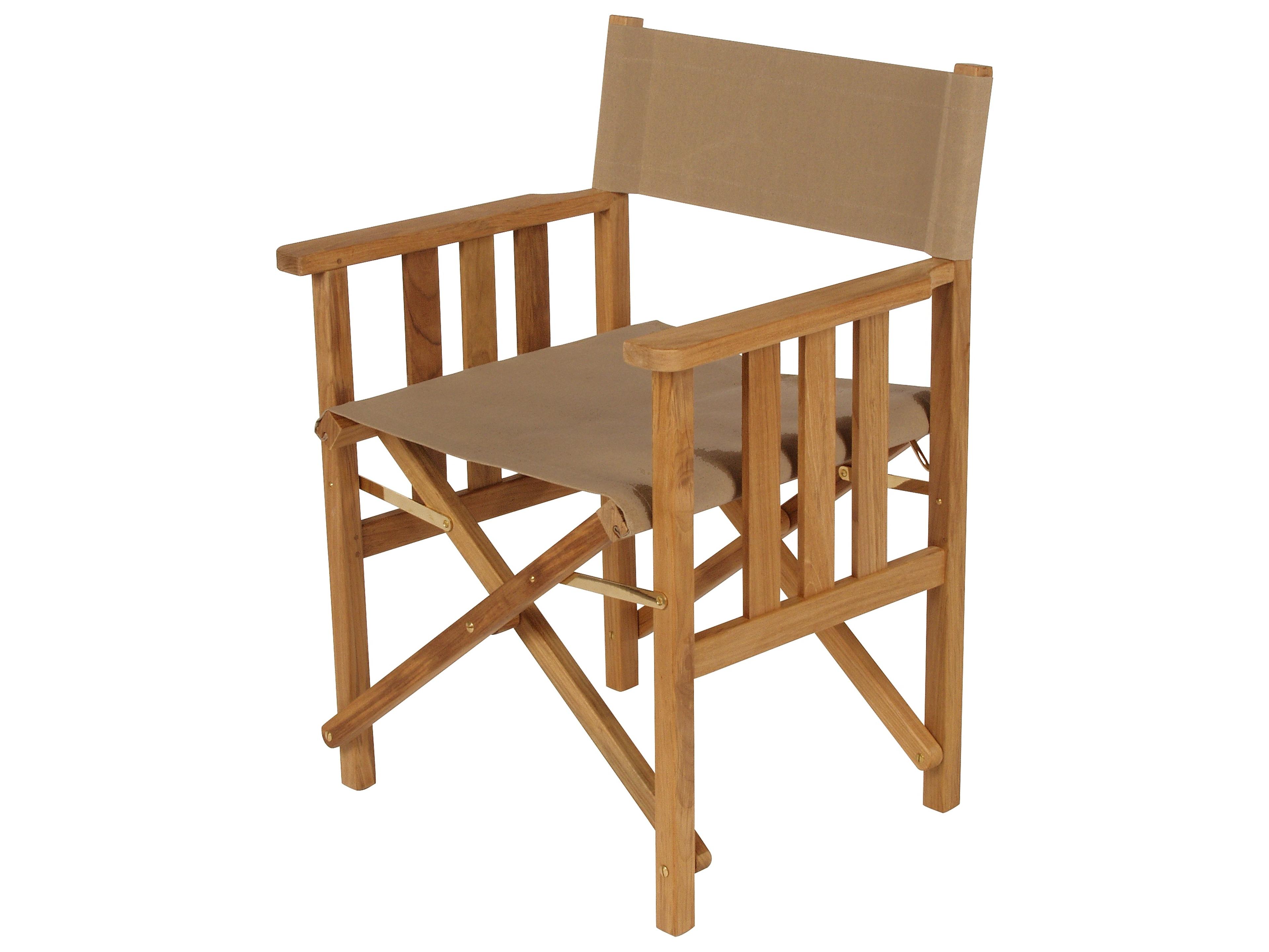 Barlow Tyrie Safari Armchair - Pepper Sunbrella Sling - Natural Teak Frame