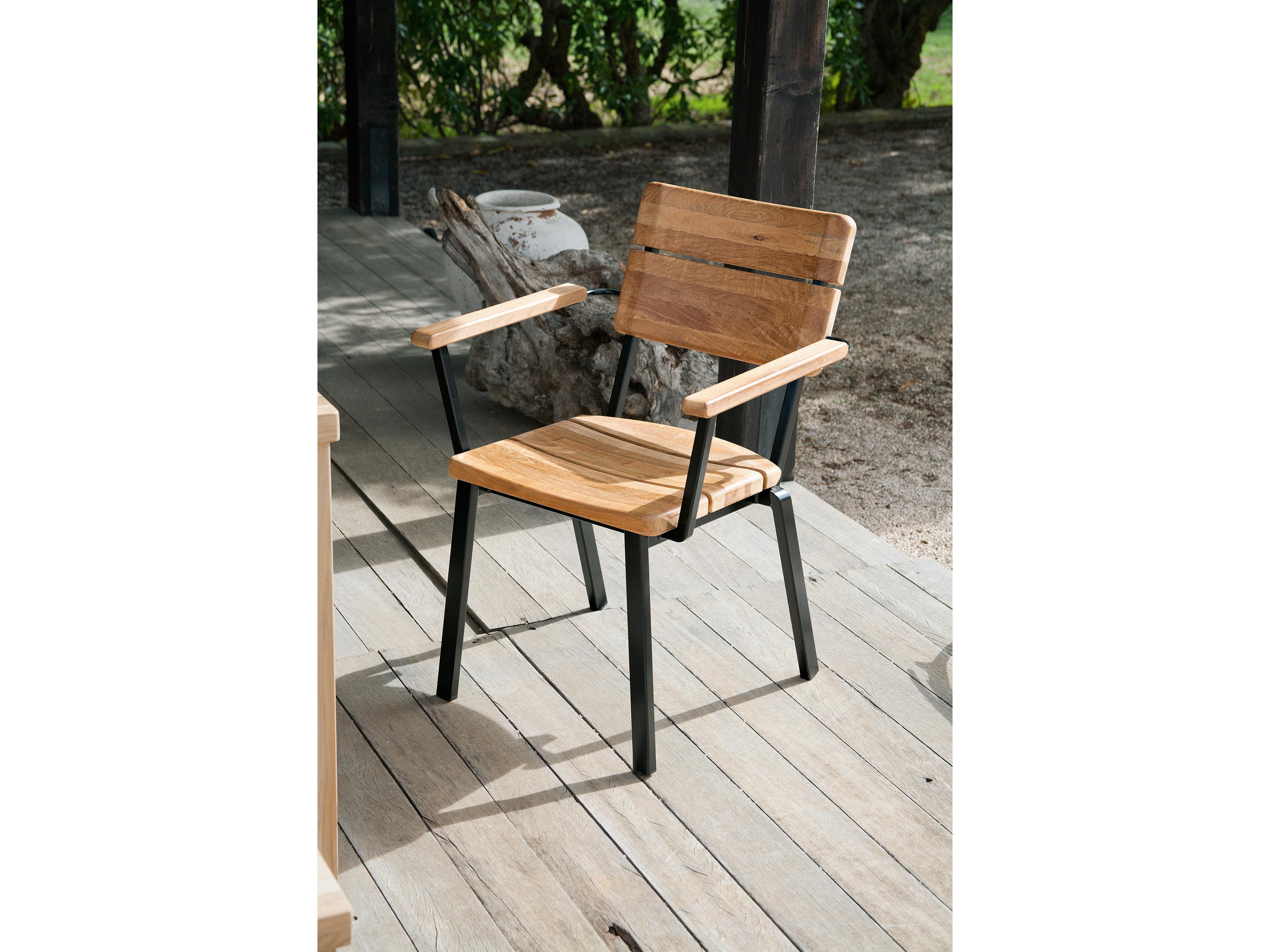 Barlow Tyrie Titan Aluminum Wood Dining Chair