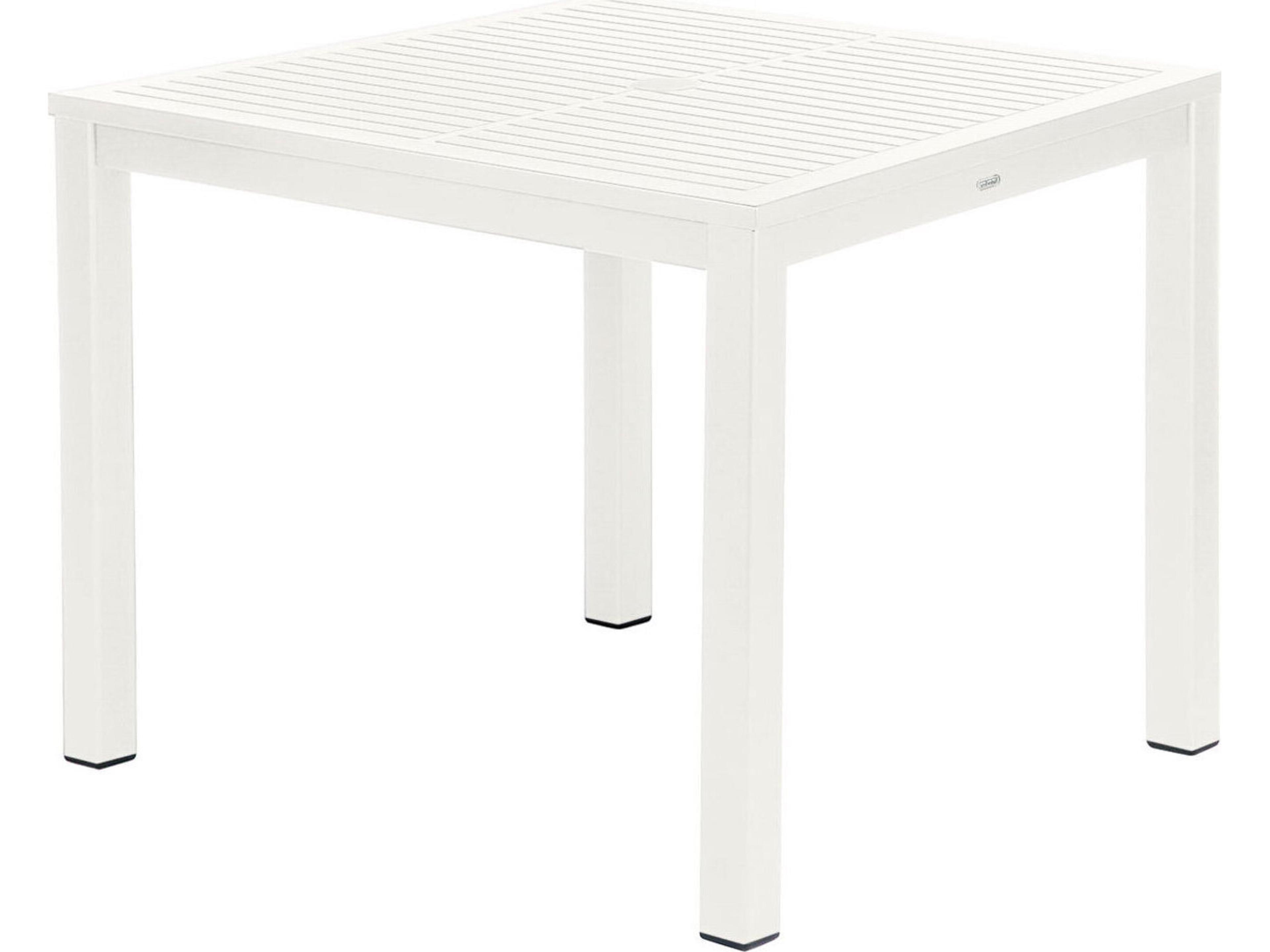 Aura Dining Table Arctic White Powder-Coated Aluminum