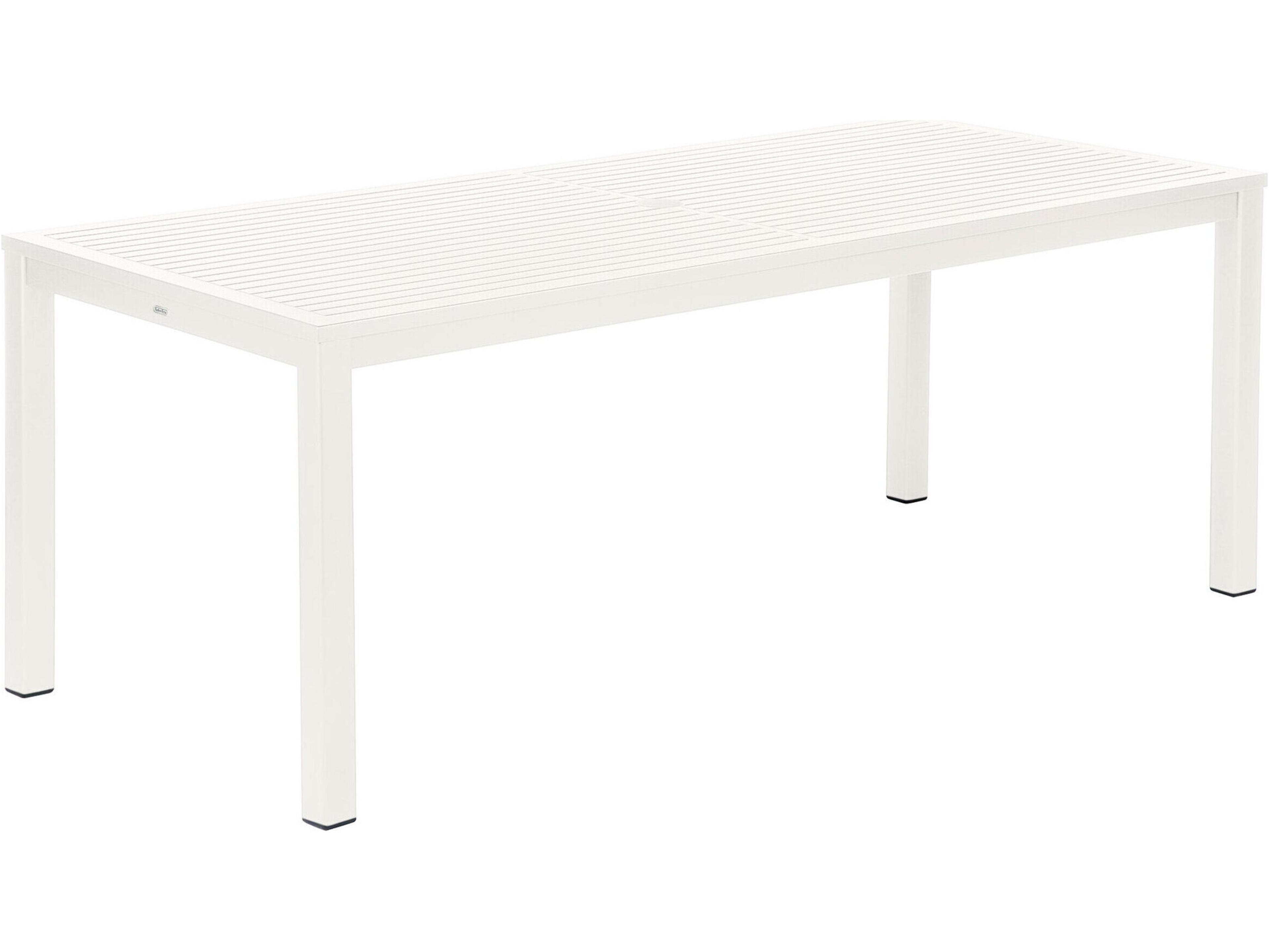 Aura Dining Table Arctic White Powder-Coated Aluminum 79"W x 35"D x 29"H