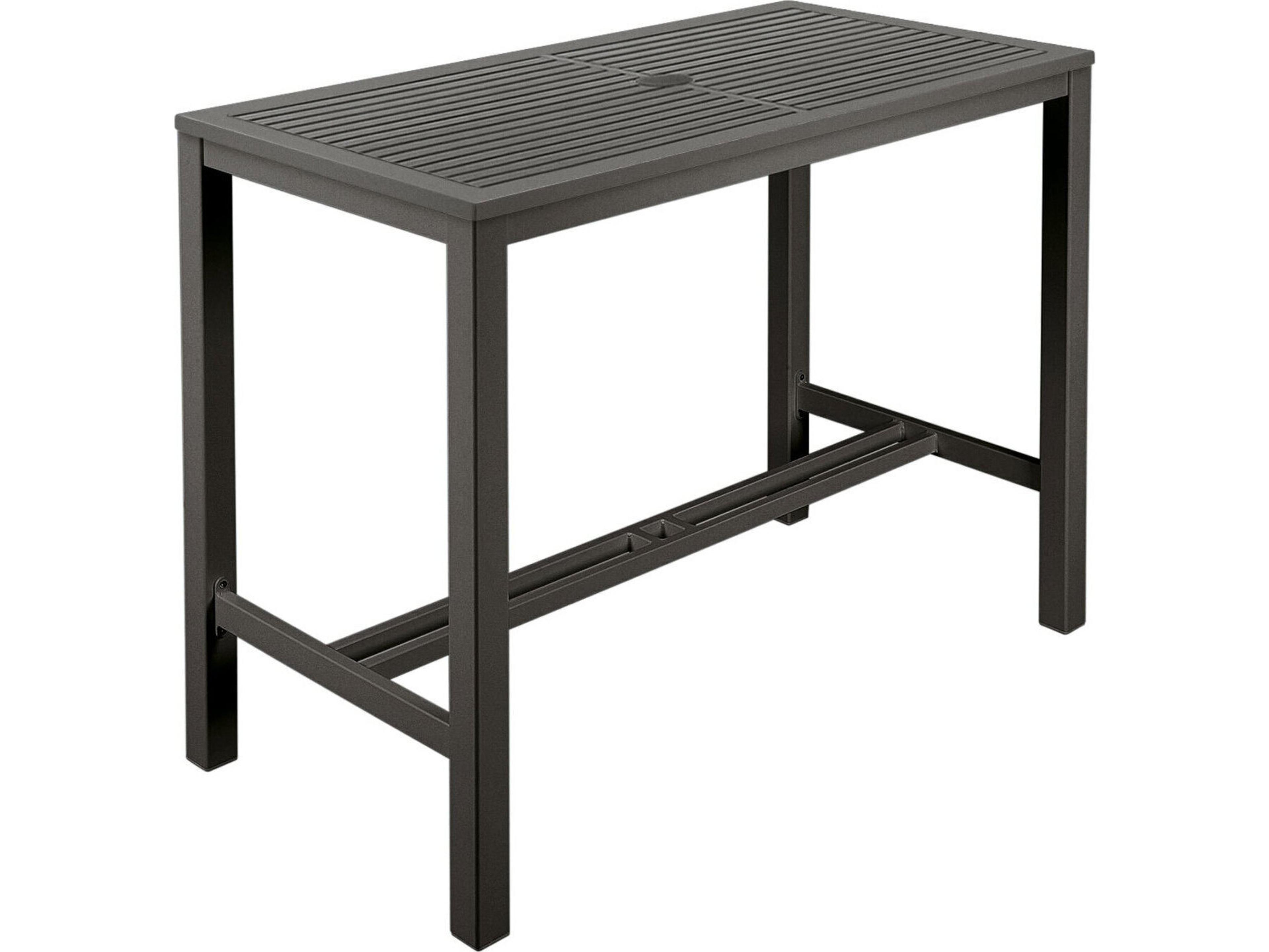 Aura Bar Table Graphite Powder-Coated Aluminum 55"W x 28"D x 41"H