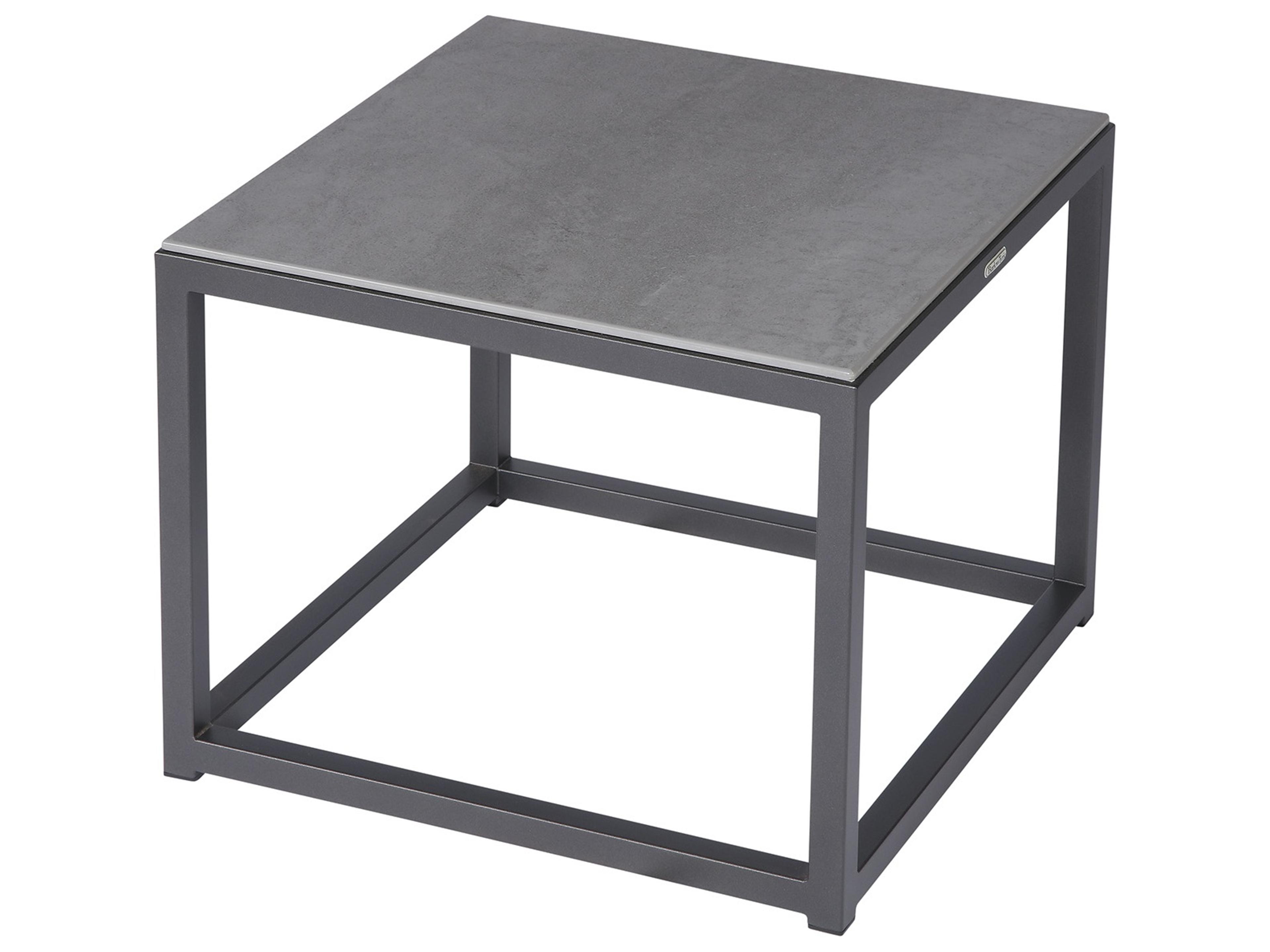 Equinox Side Table - Graphite Powder Coated Stainless Steel Frame - Dusk Ceramic Top