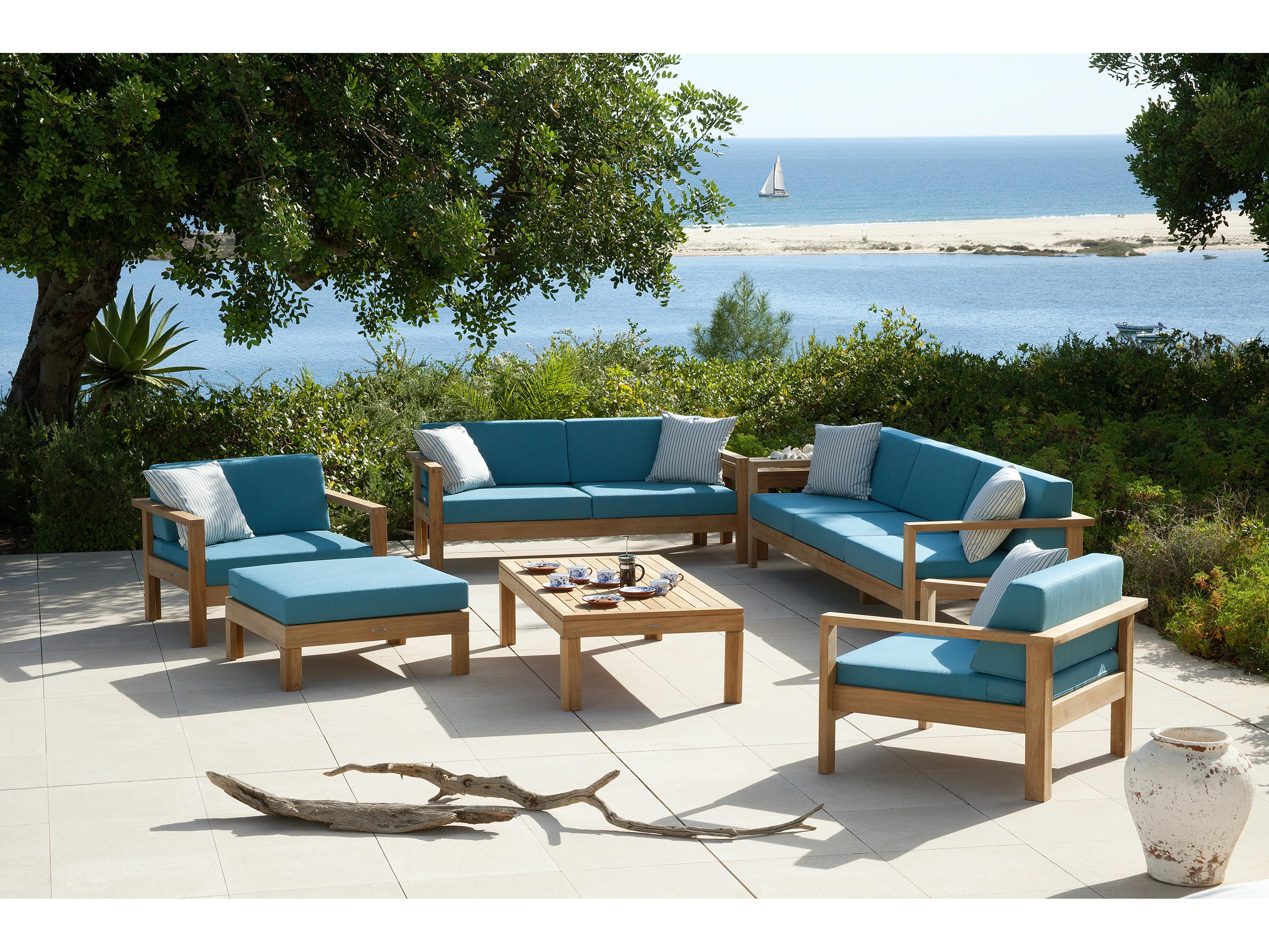 Barlow Tyrie Linear Coffee Table - Natural Teak - 47"W x 25"D x 16"H