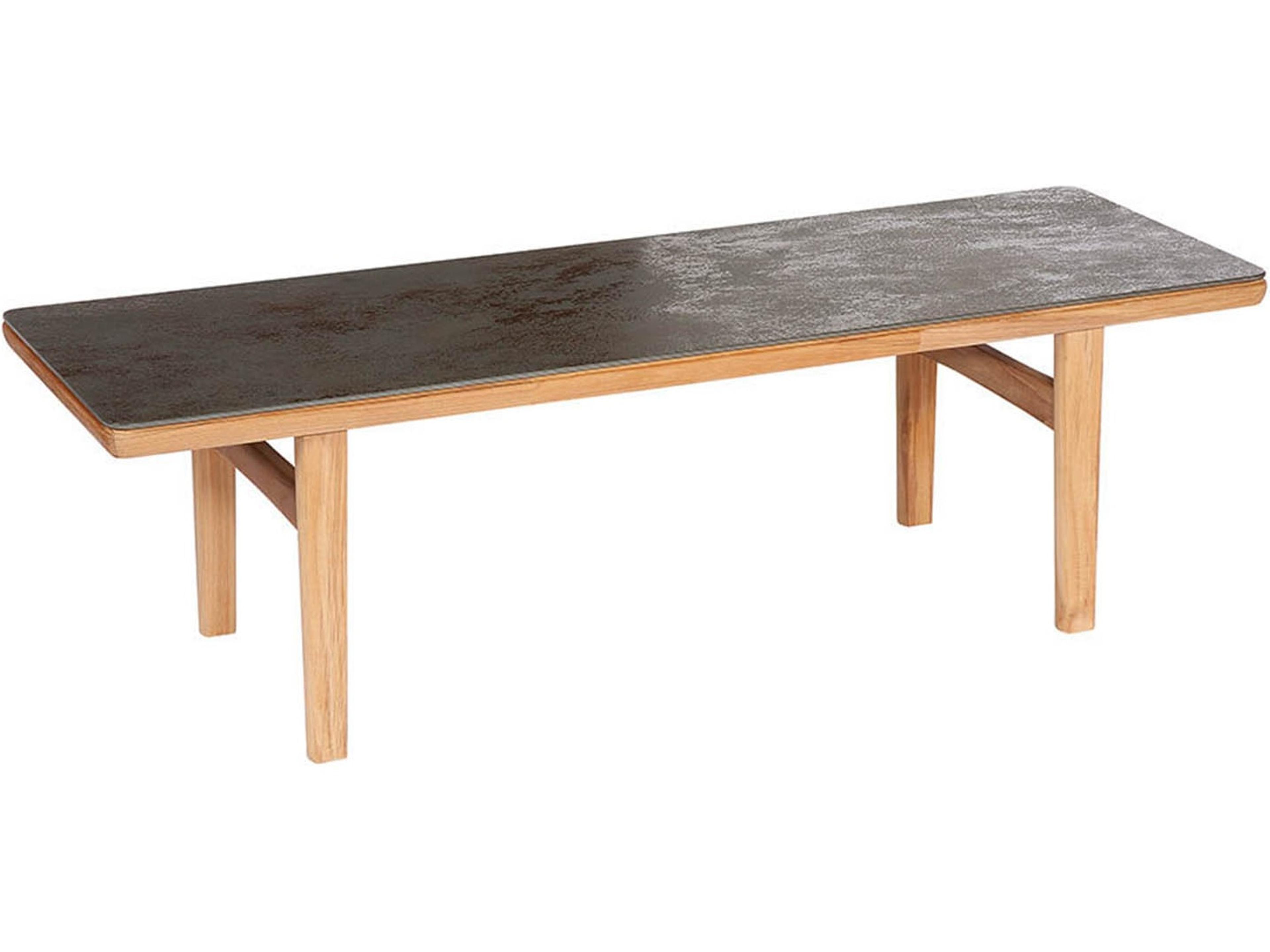 Monterey Coffee Table -Natural Teak Frame - Oxide Ceramic Top