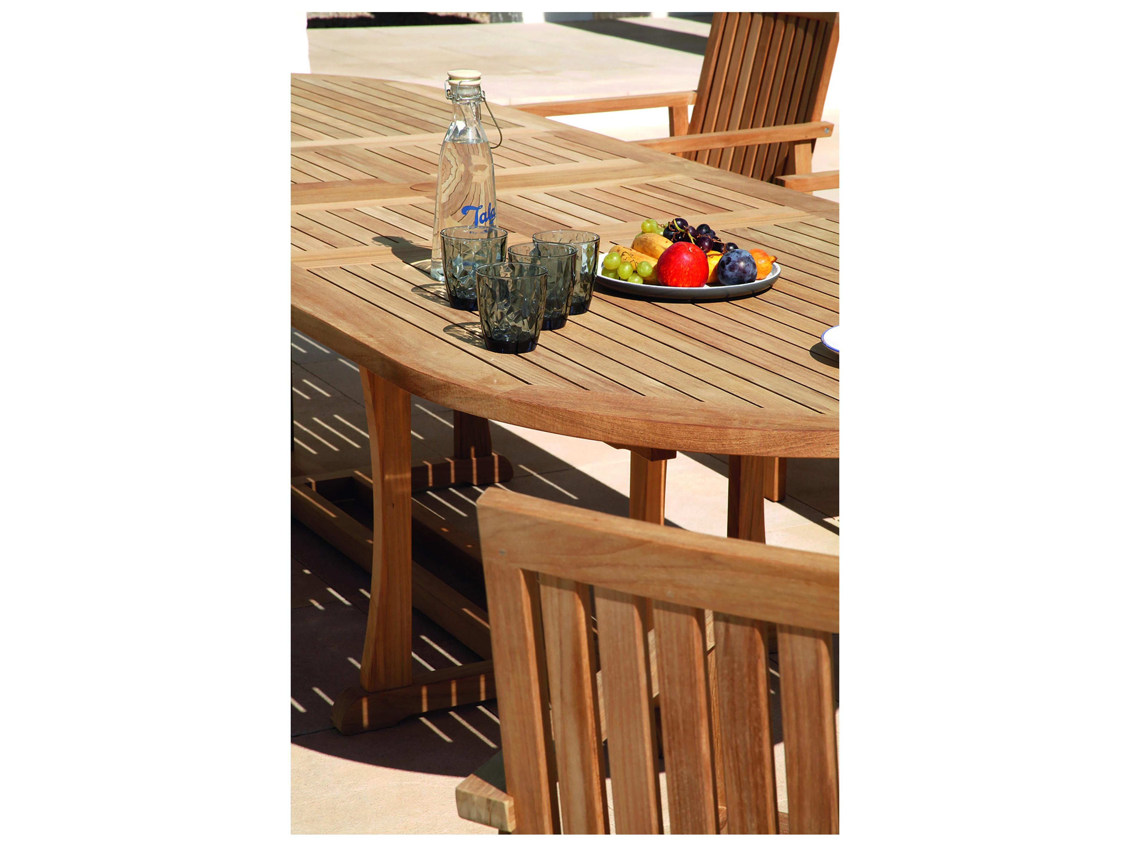 Barlow Tyrie Stirling Extending Dining Table - Natural Teak