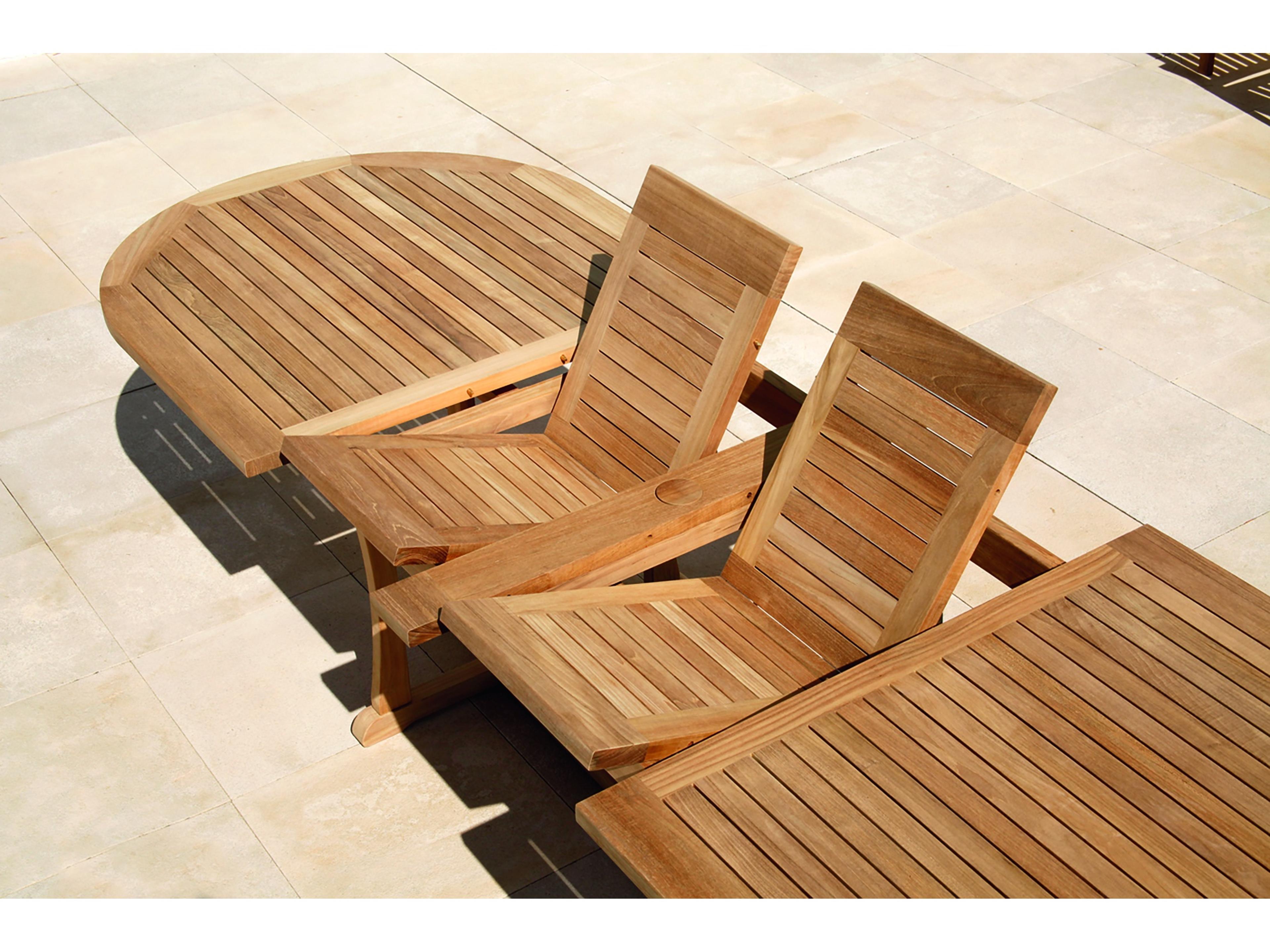 Barlow Tyrie Stirling Extending Dining Table - Natural Teak