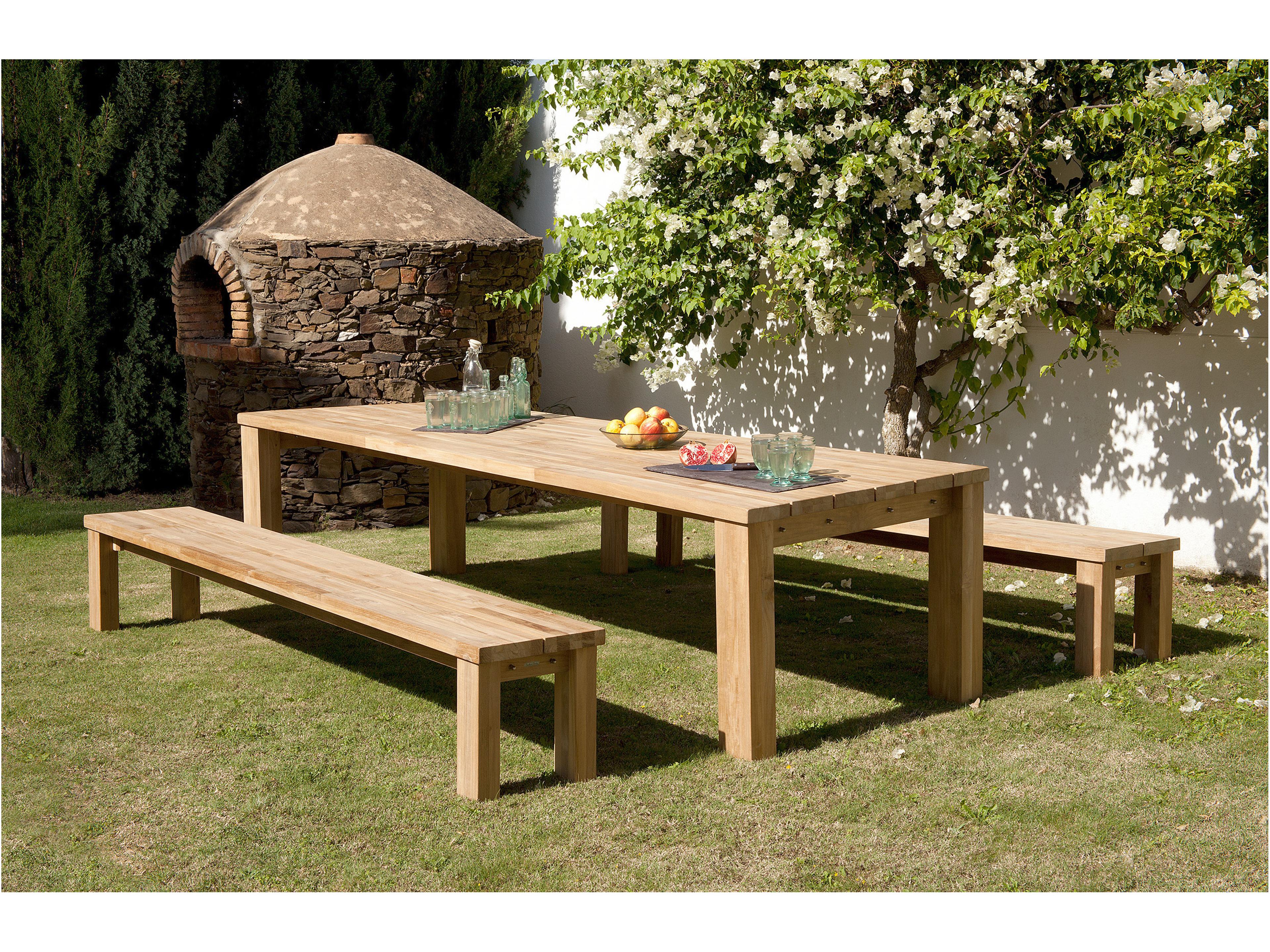 Barlow Tyrie Titan Dining Table Rustic Teak 118"W x 39"D x 30"H