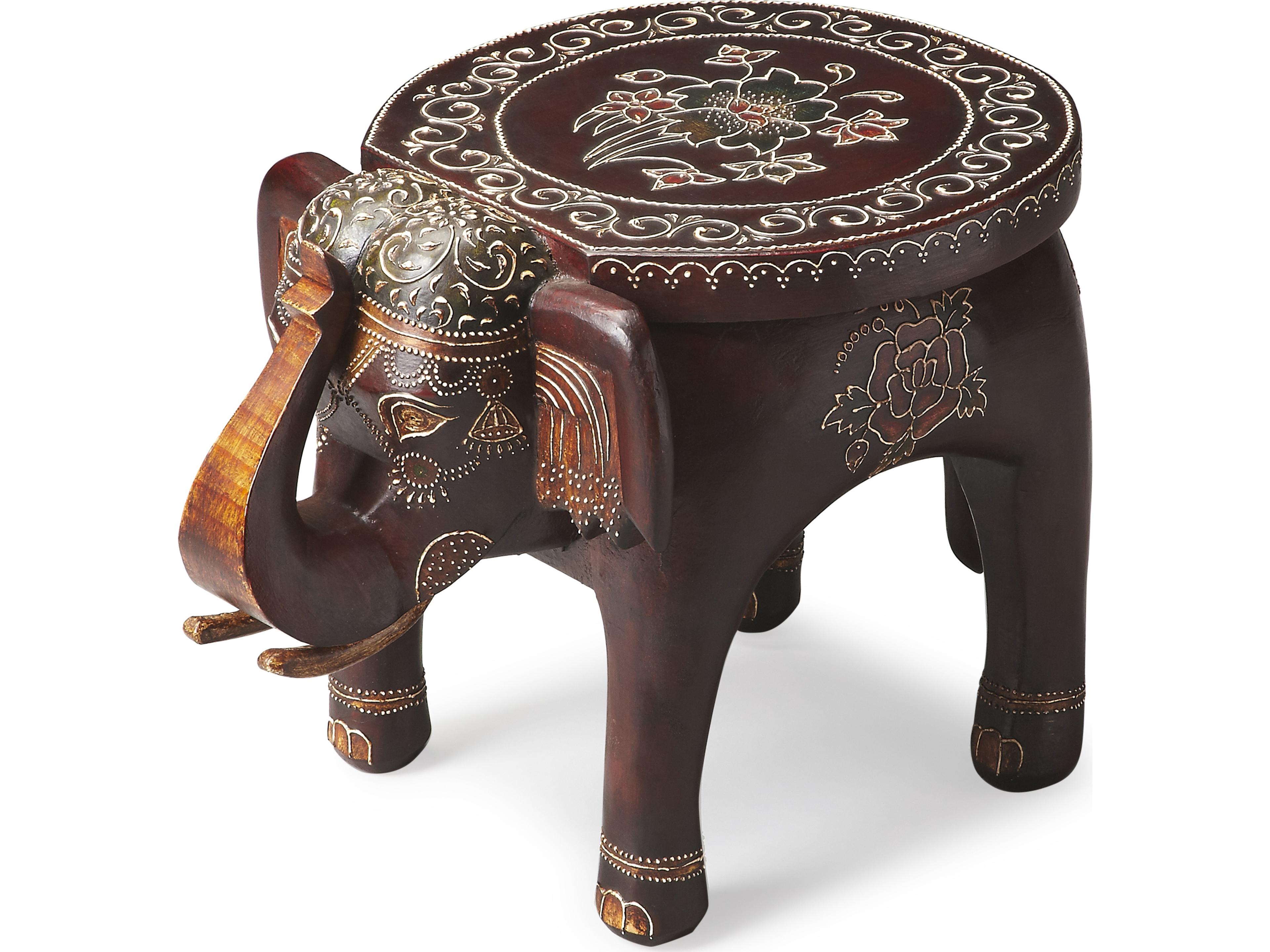 Butler Botswana Round Wood Artifacts End Table