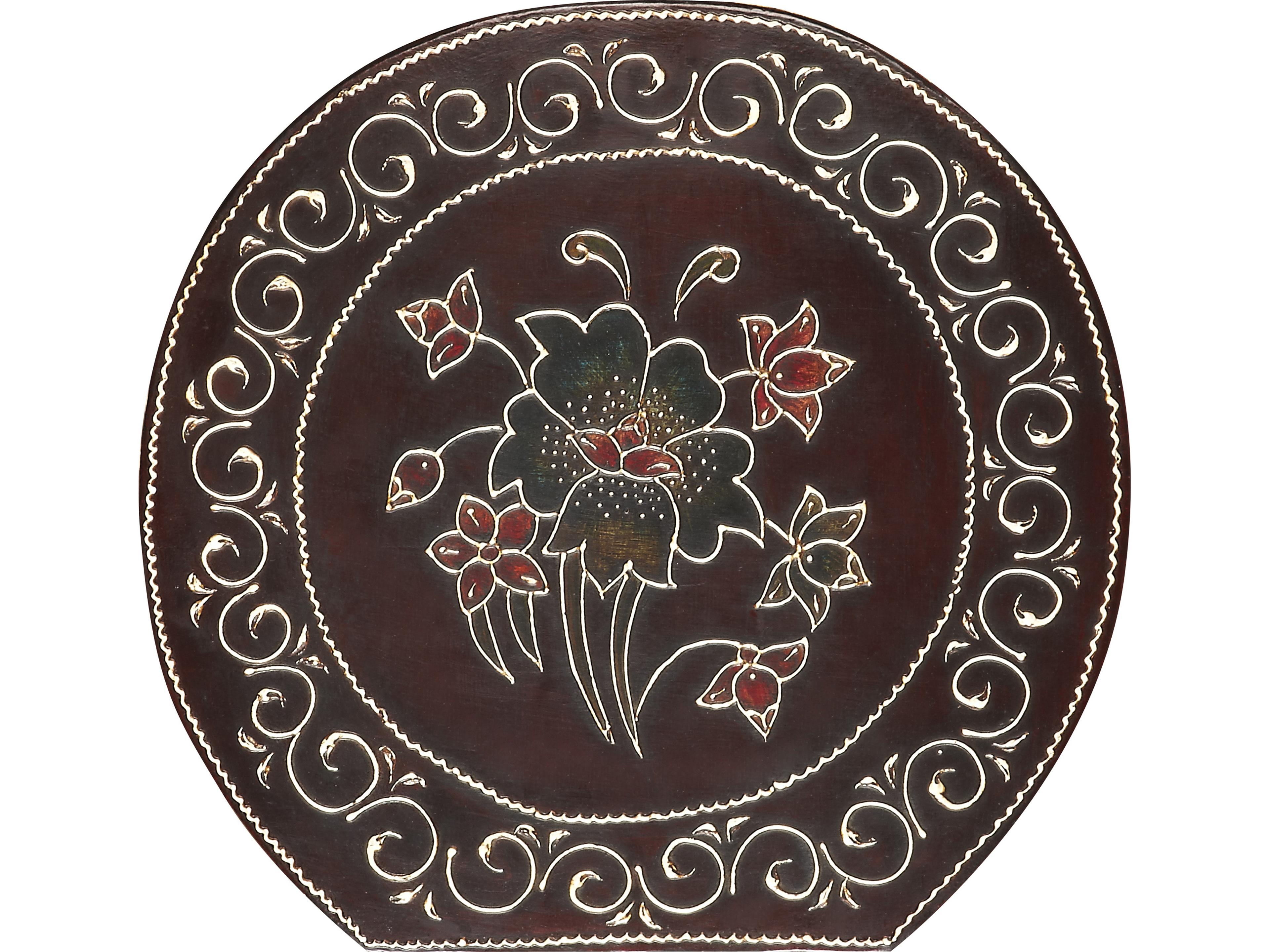 Butler Botswana Round Wood Artifacts End Table