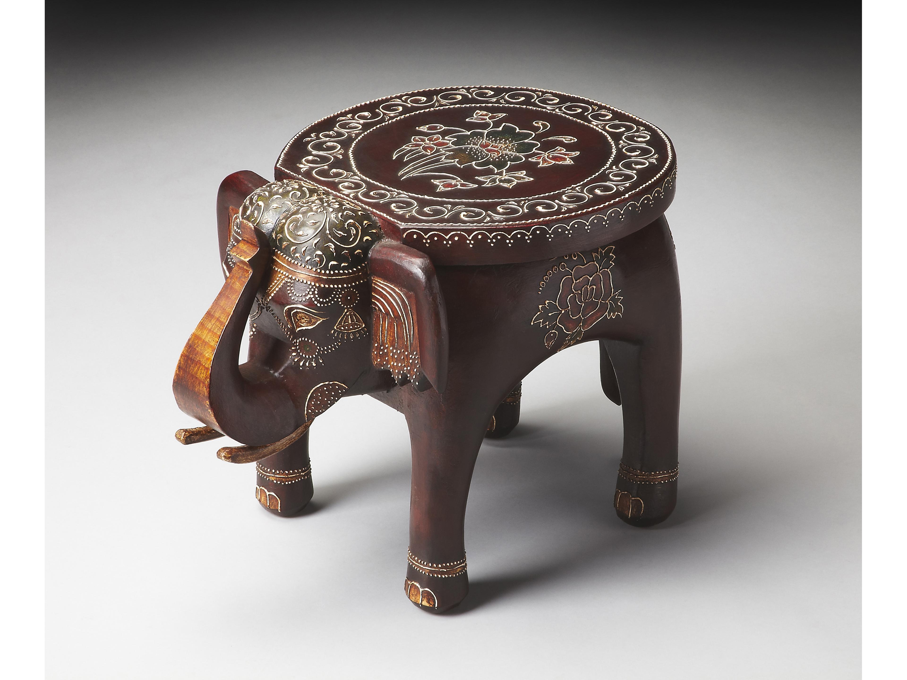 Butler Botswana Round Wood Artifacts End Table