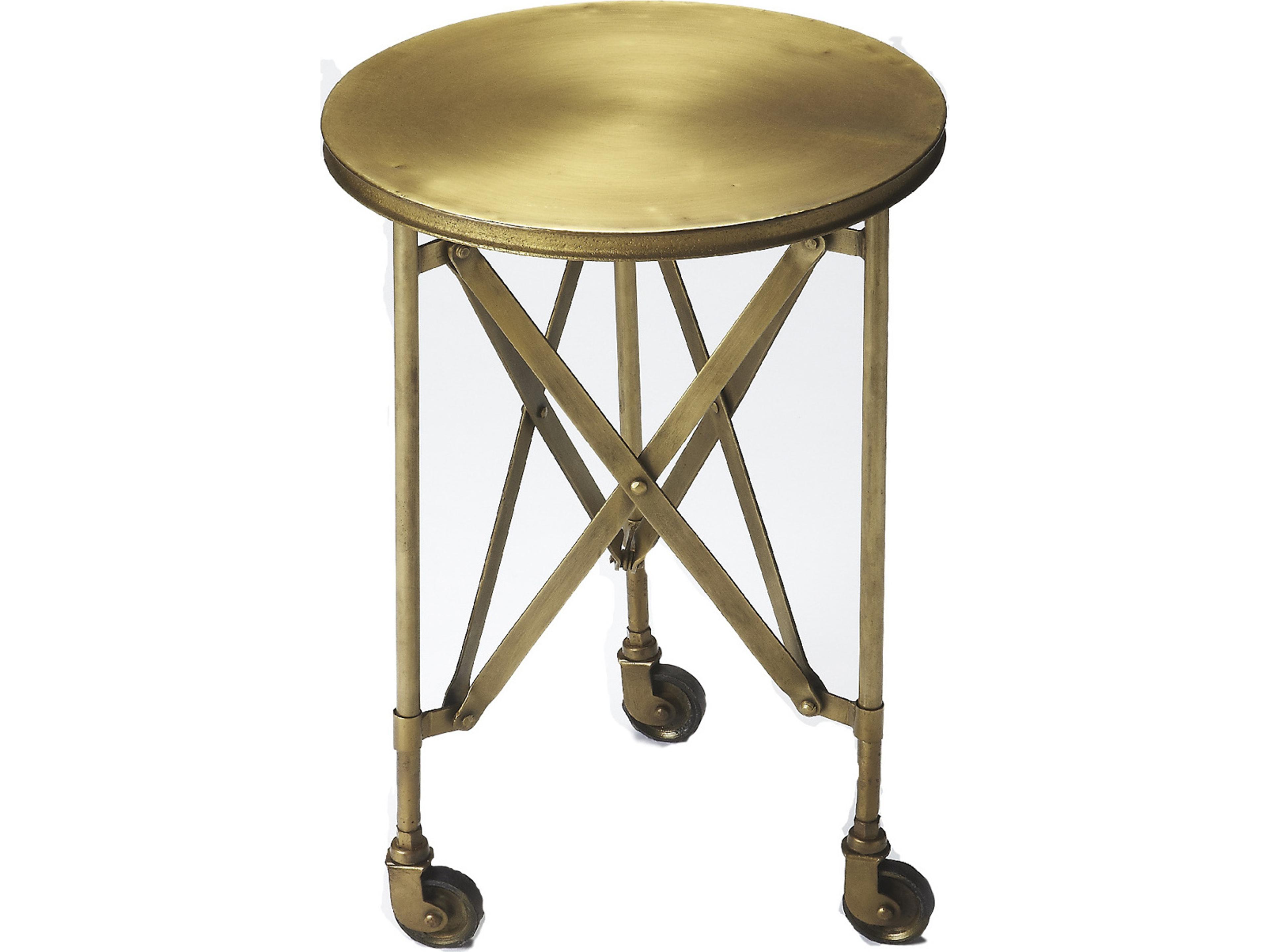 Butler Costigan Round Metal Antique Gold End Table