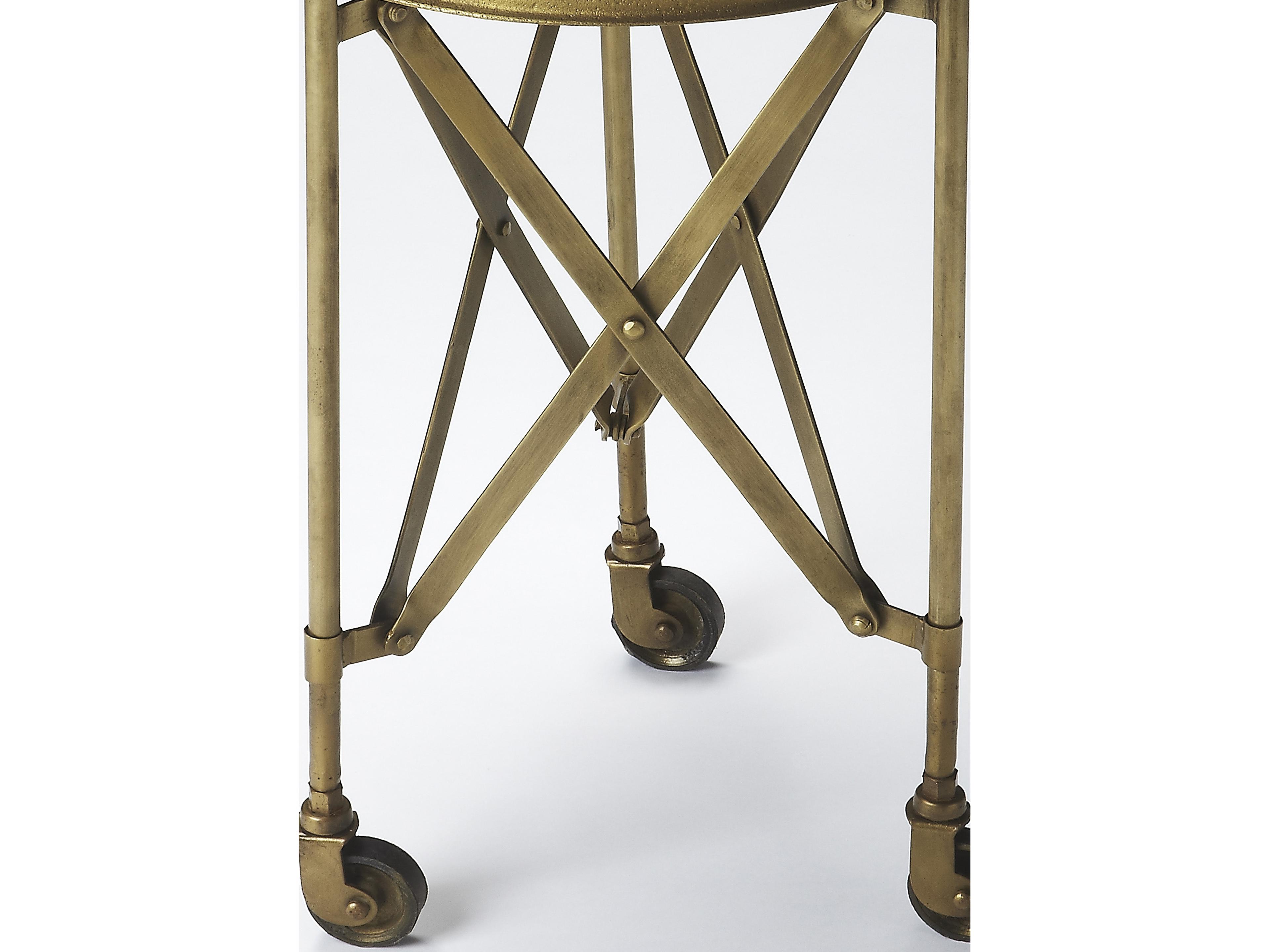 Butler Costigan Round Metal Antique Gold End Table