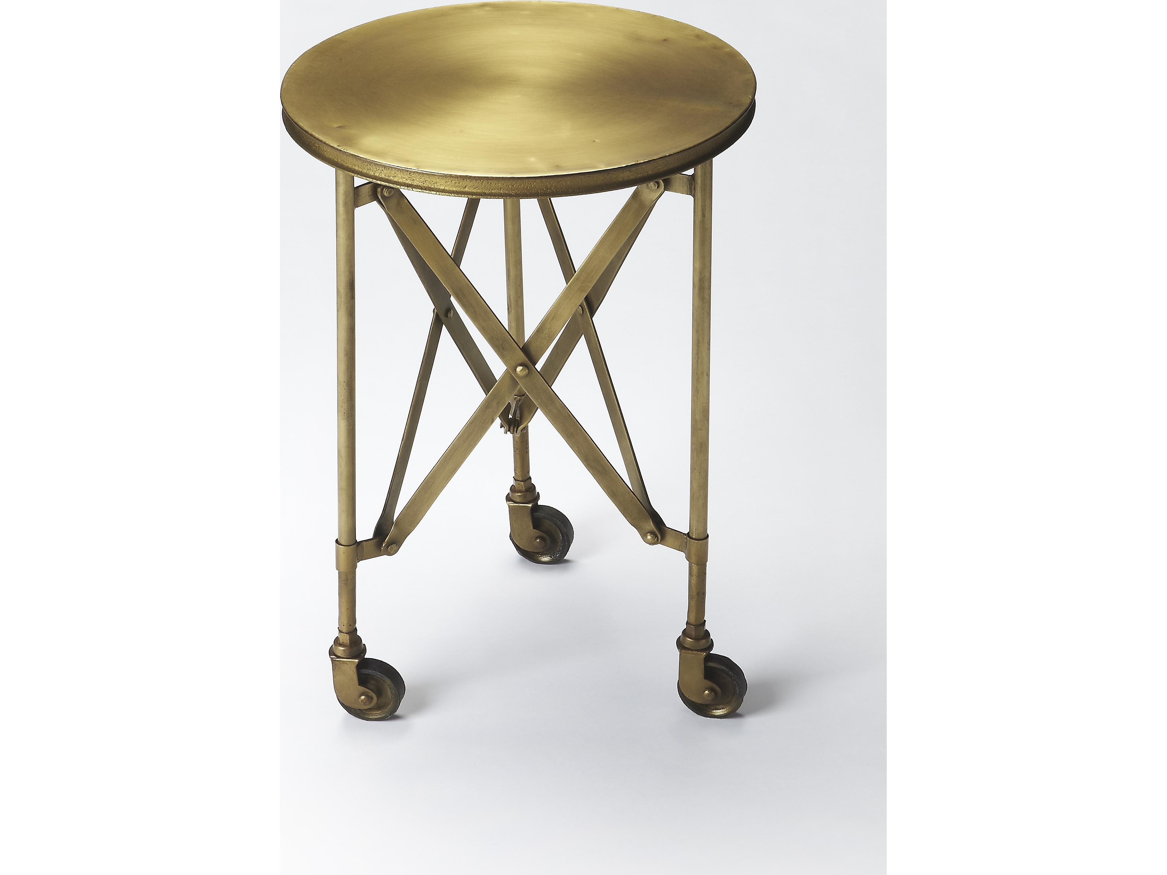 Butler Costigan Round Metal Antique Gold End Table