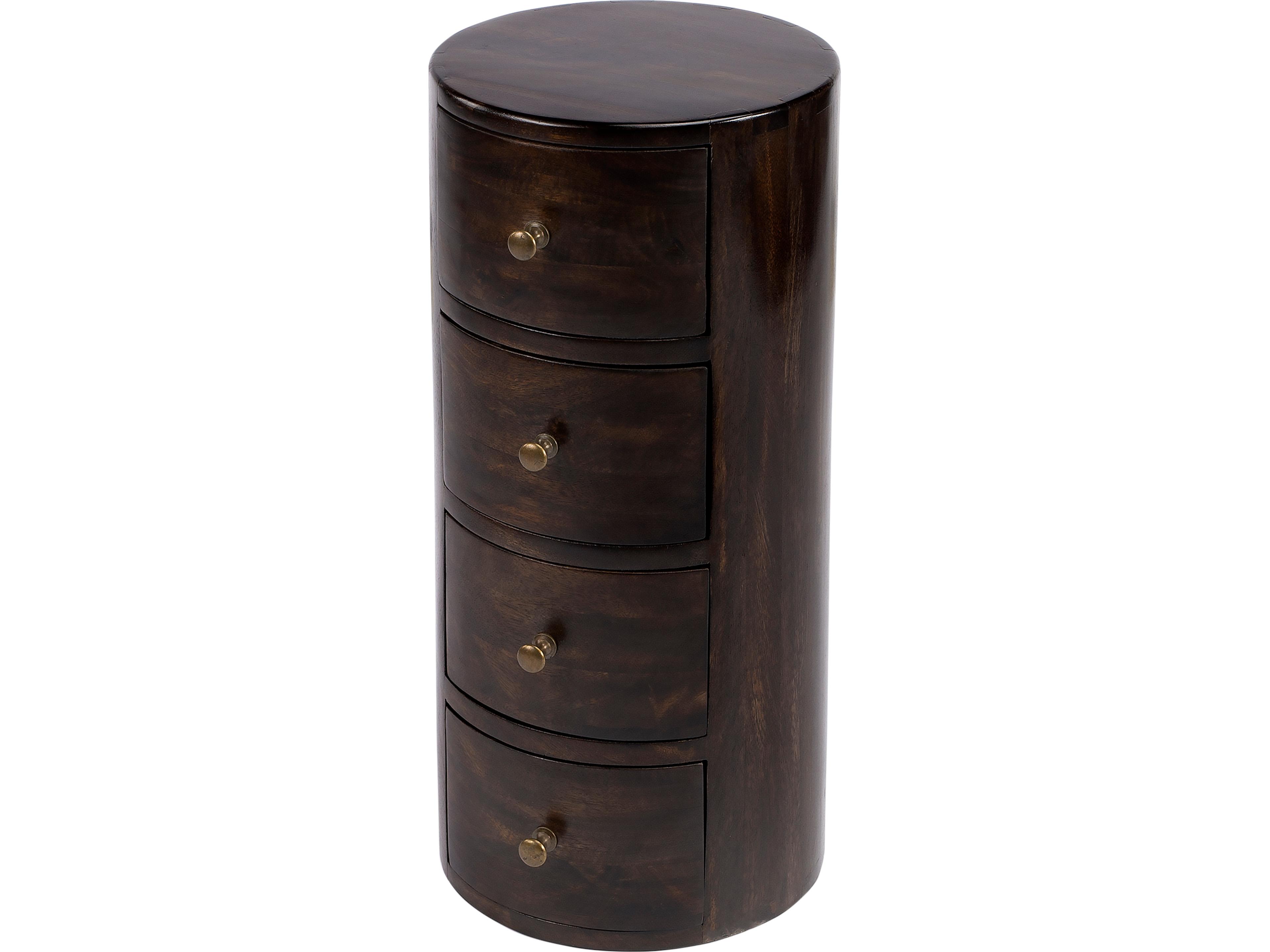 Liam Round Wood Chocolate End Table
