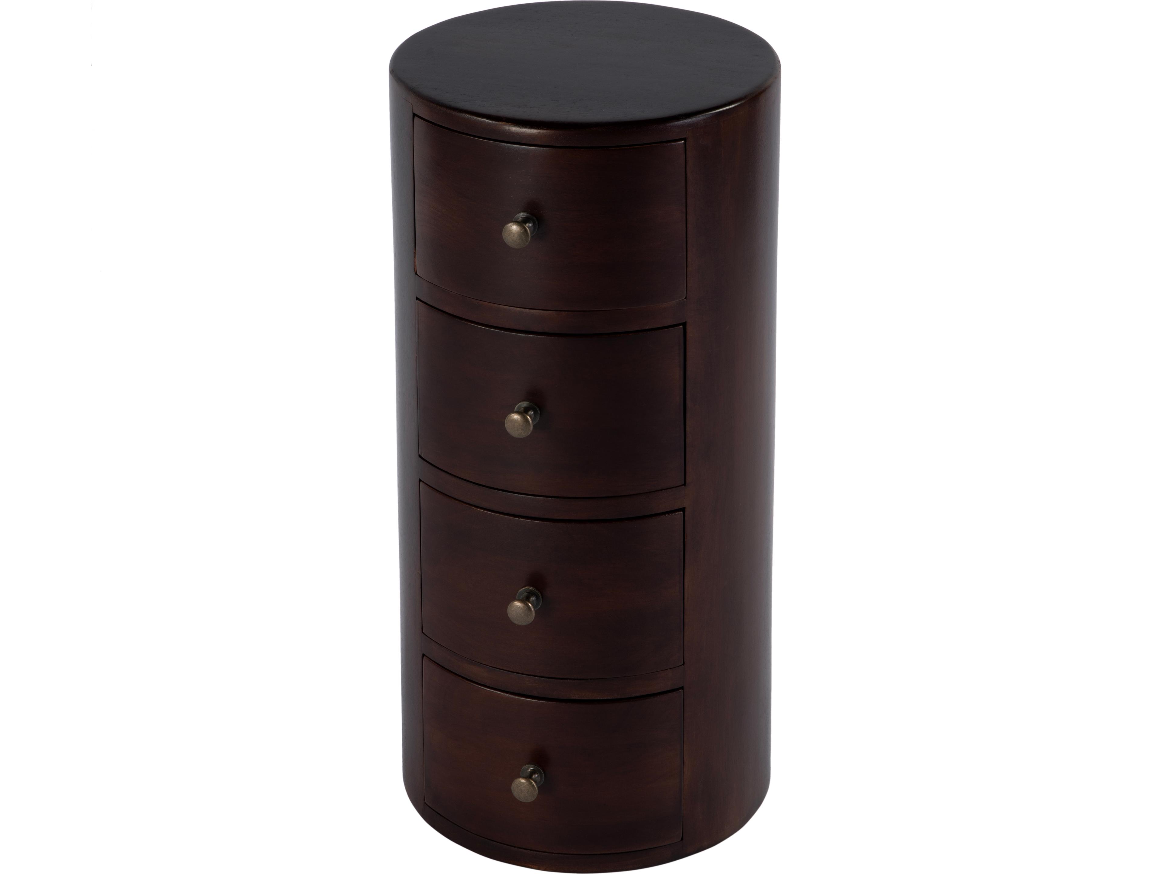 Liam Round Wood Brown End Table