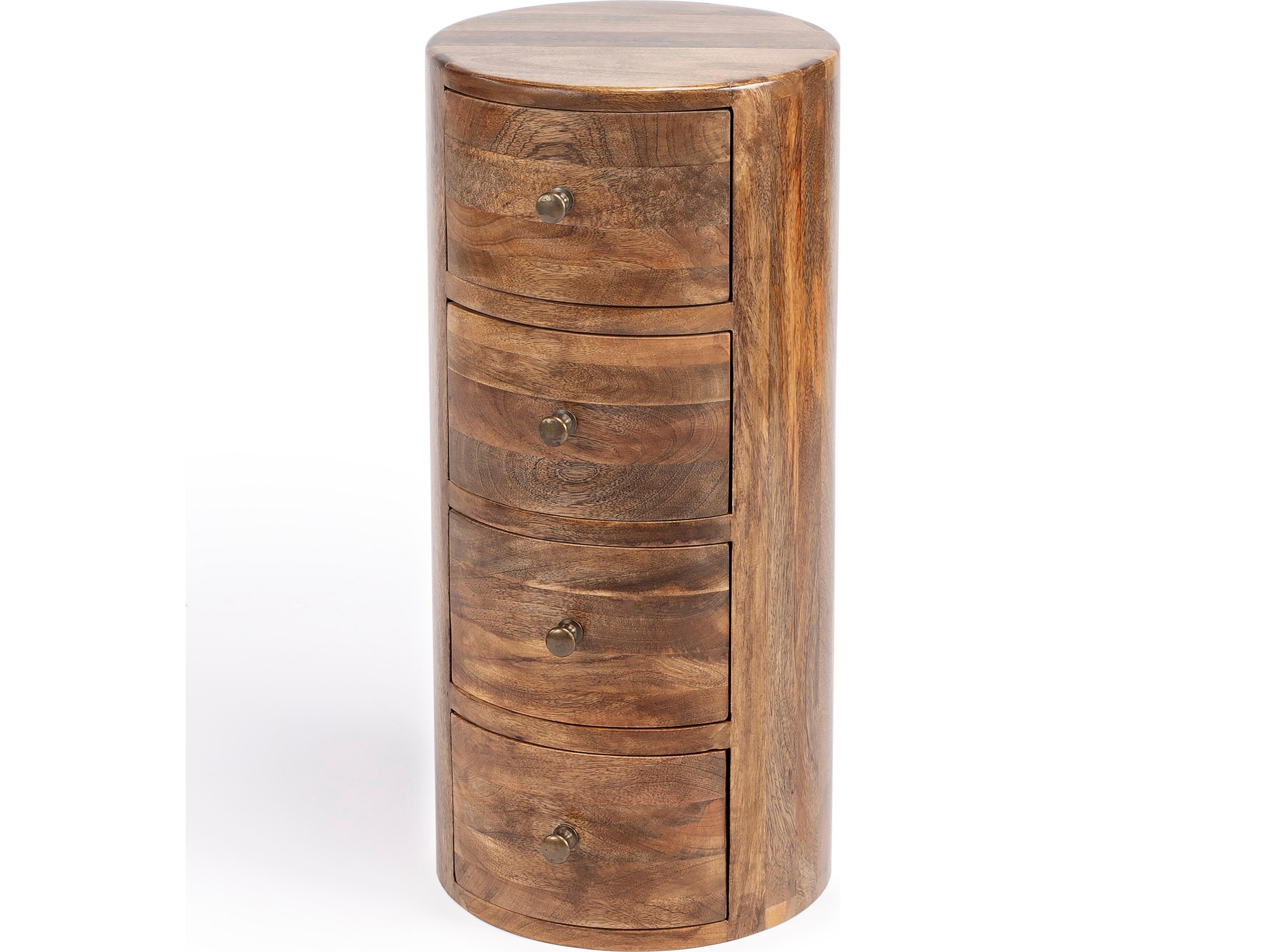 Liam Round Wood Natural Mango End Table