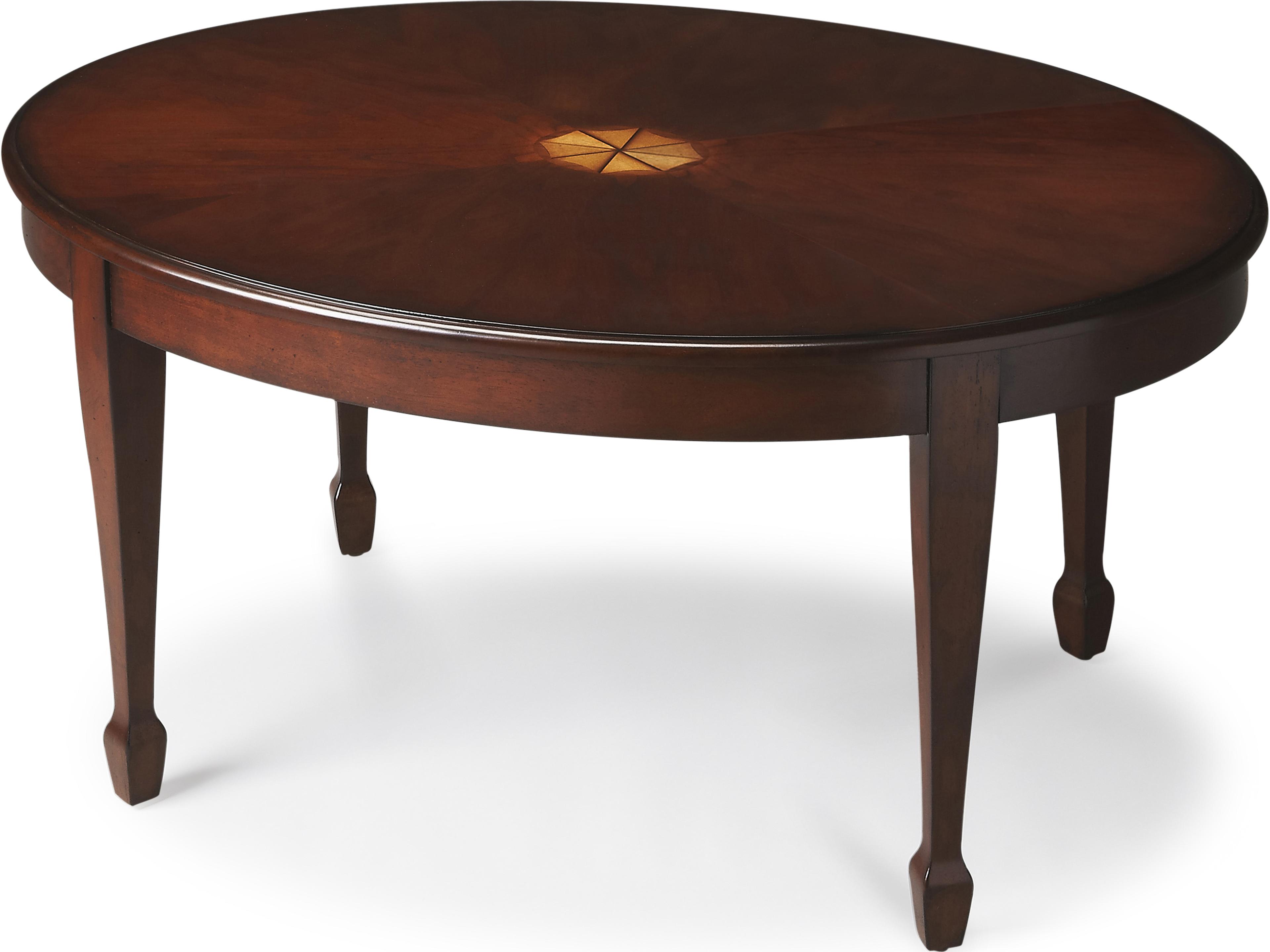 Clayton Oval Wood Cherry Coffee Table