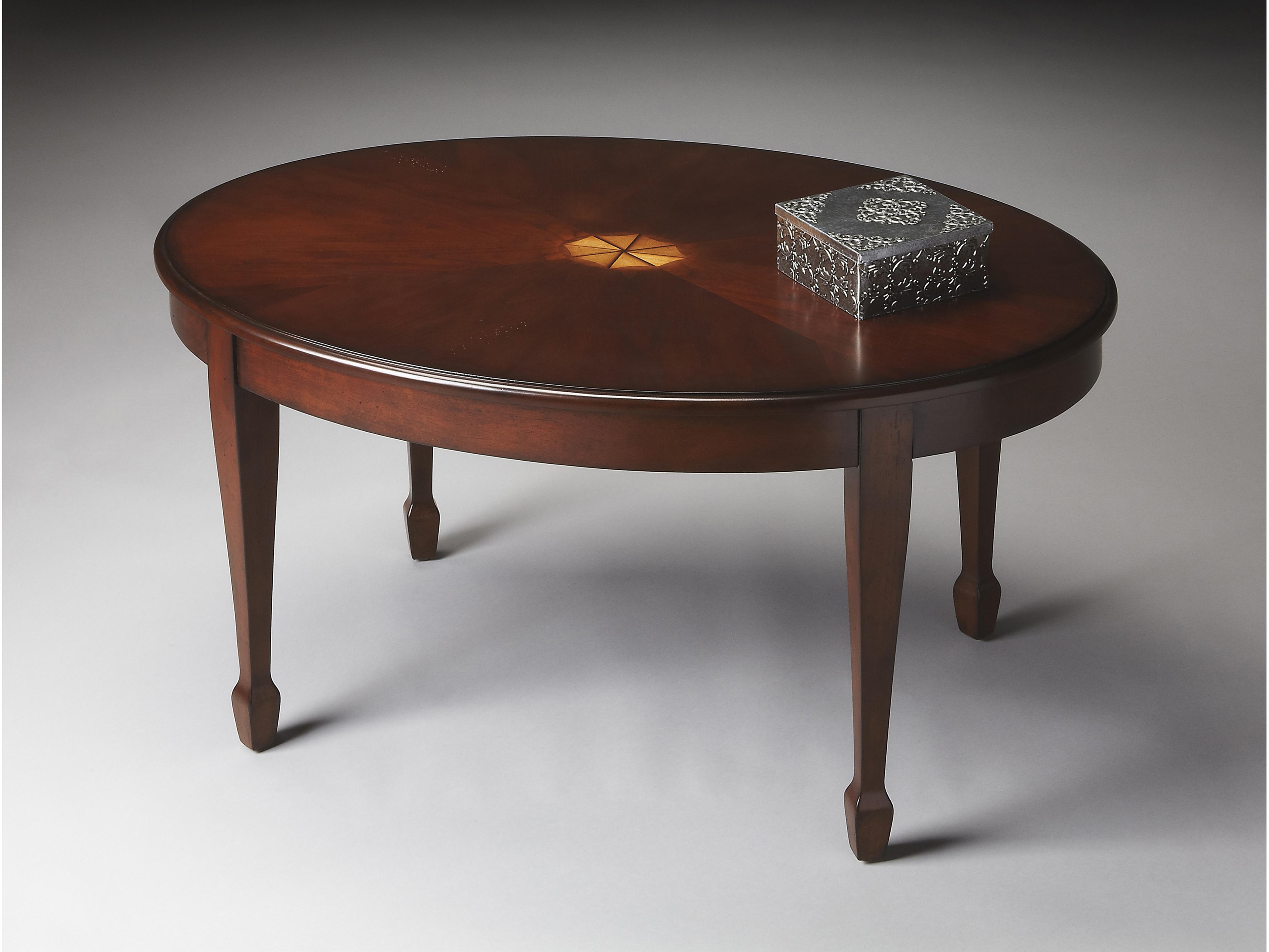 Butler Clayton Oval Wood Cherry Coffee Table