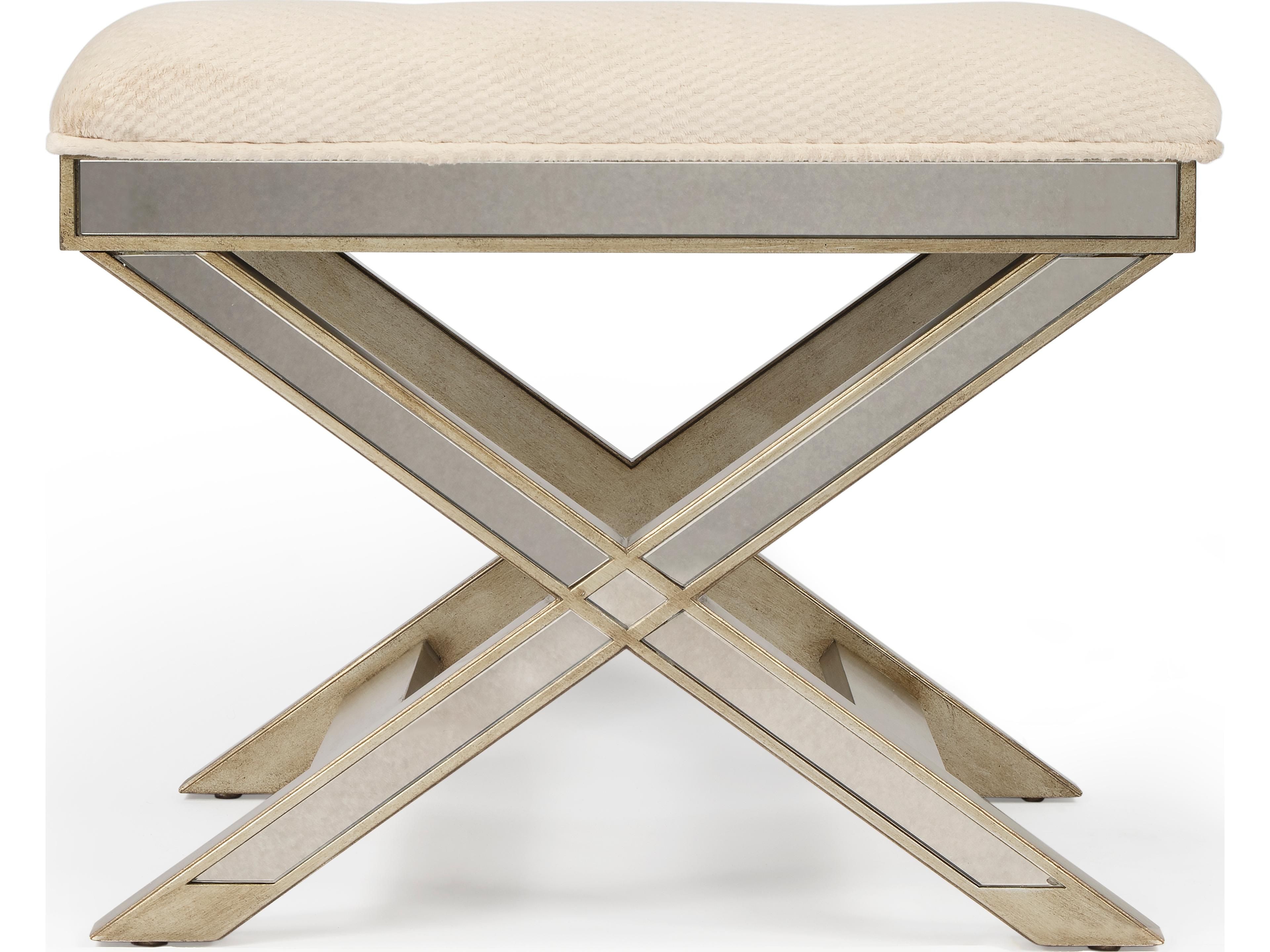 Butler Marlo Mirror Beige Upholstered Vanity Stool