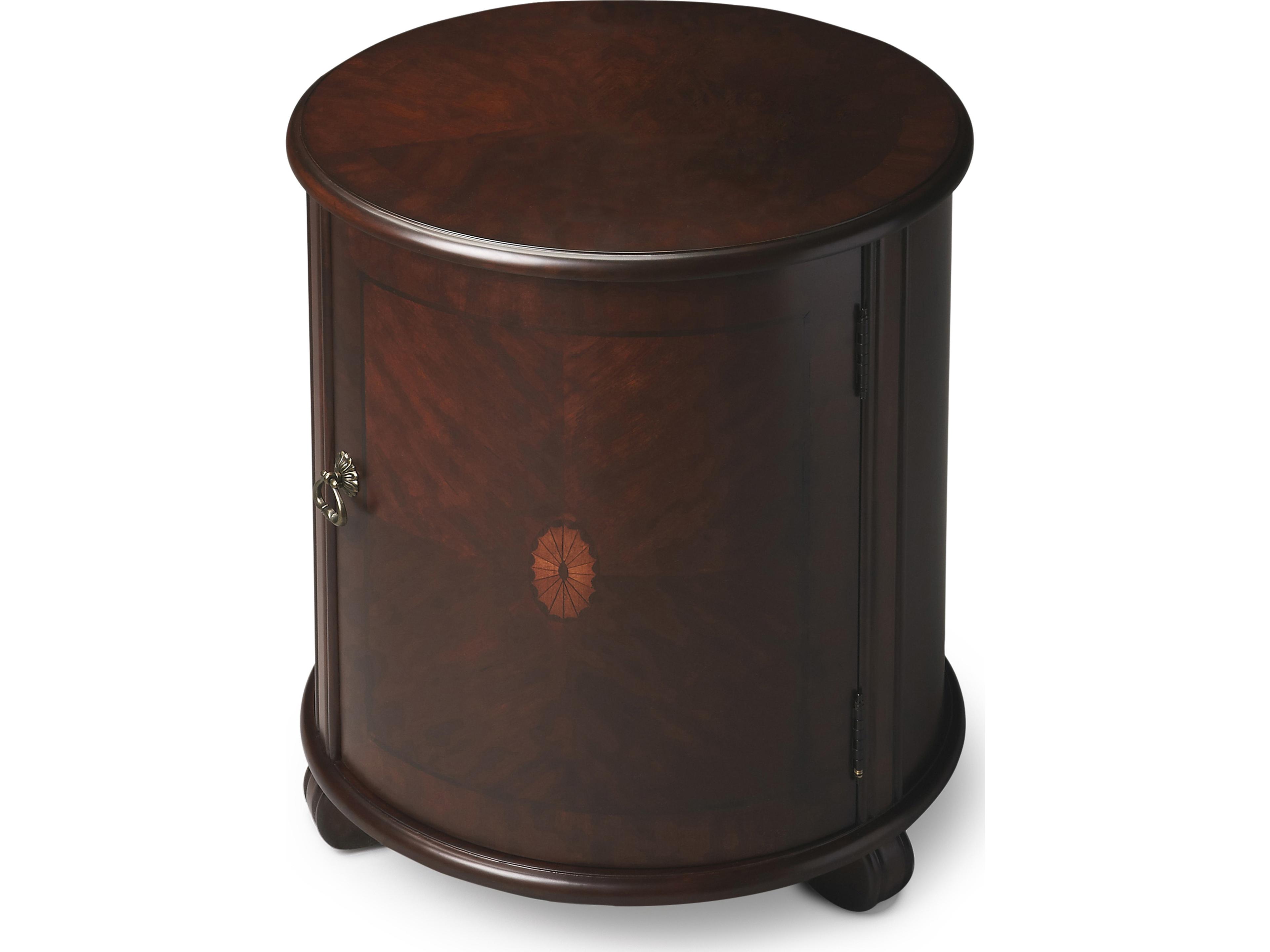 Lawrie Round Wood Cherry End Table