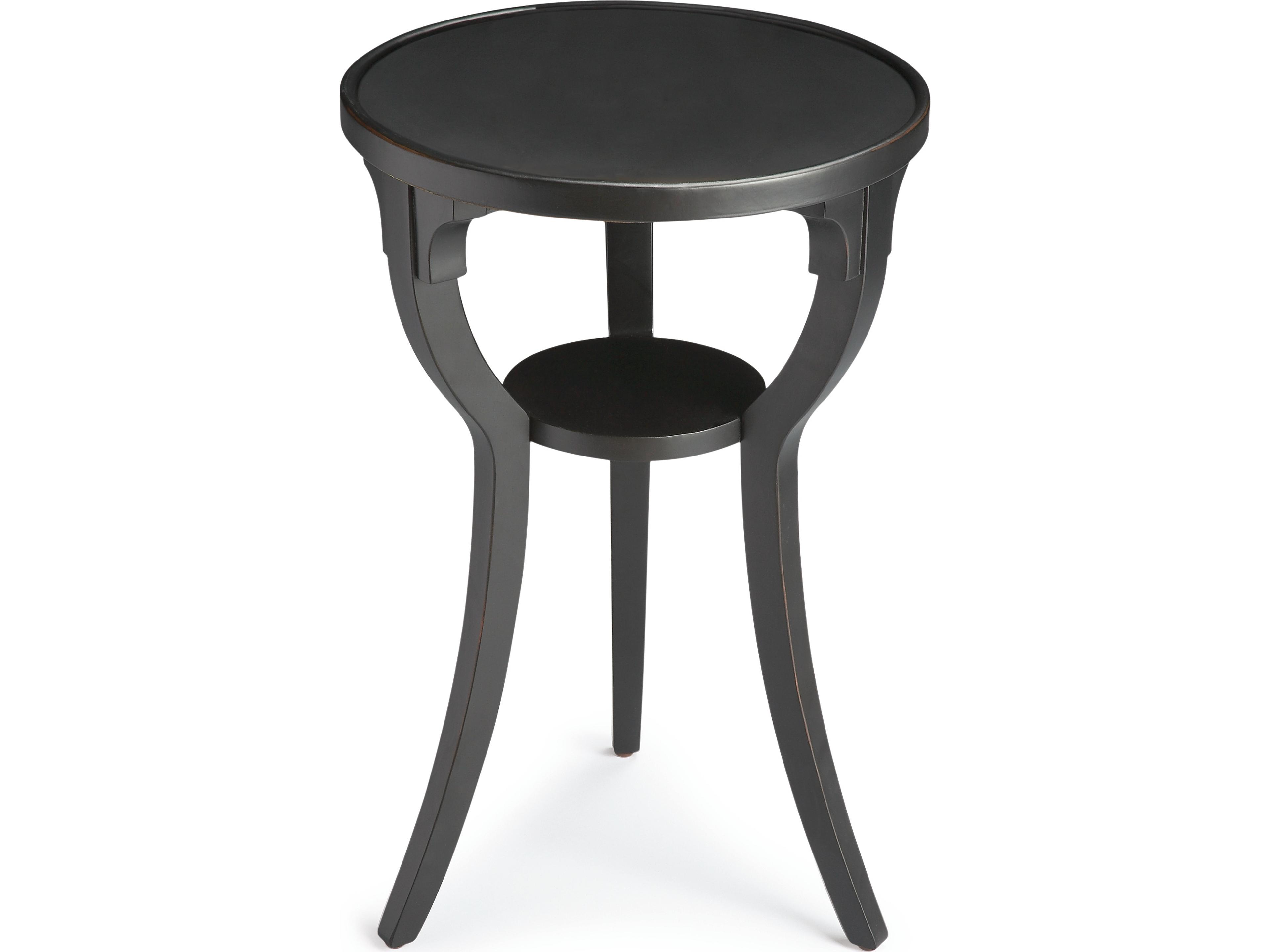 Dalton Round Wood Black Licorice End Table