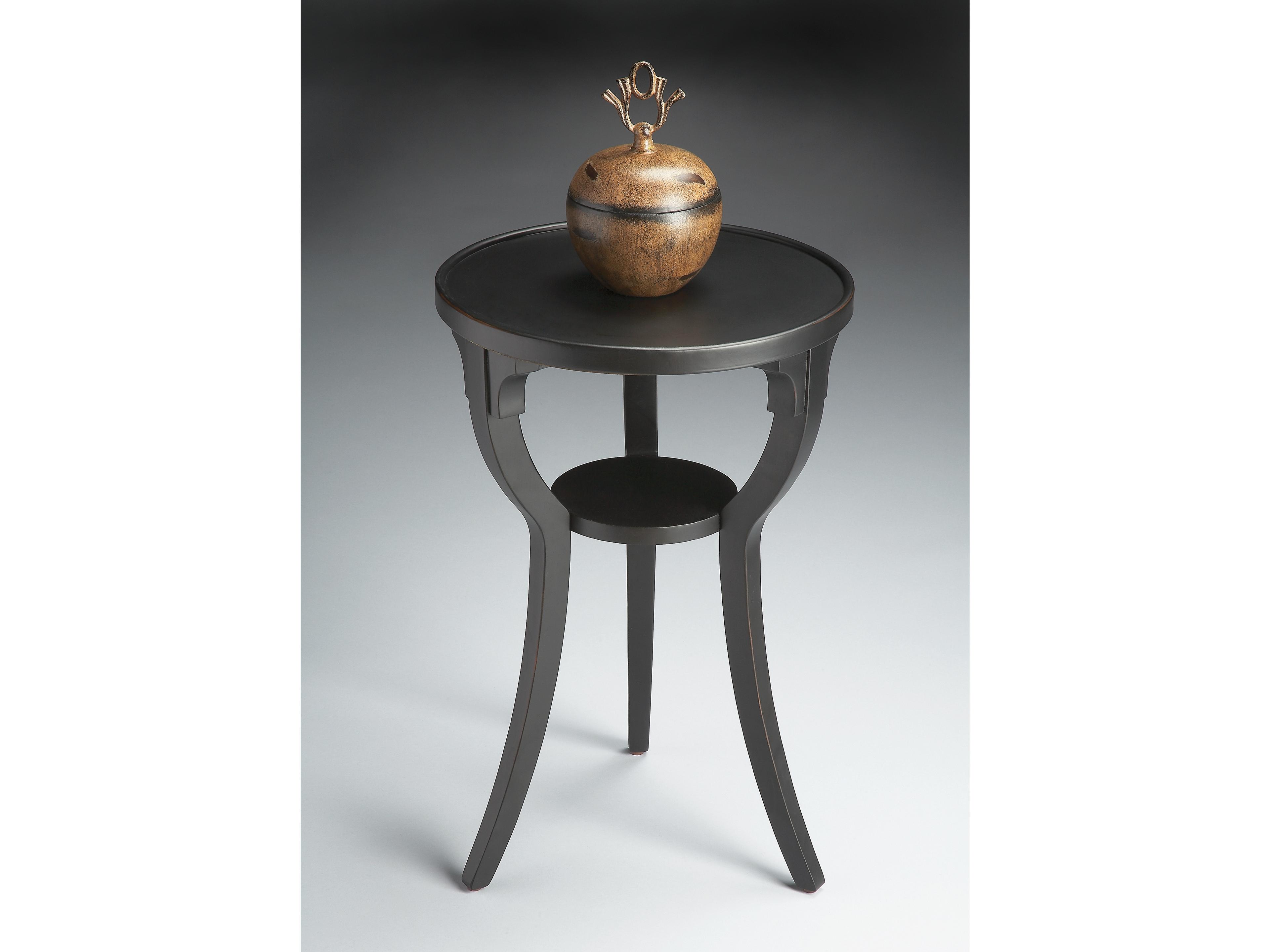 Butler Dalton Round Wood Black Licorice End Table