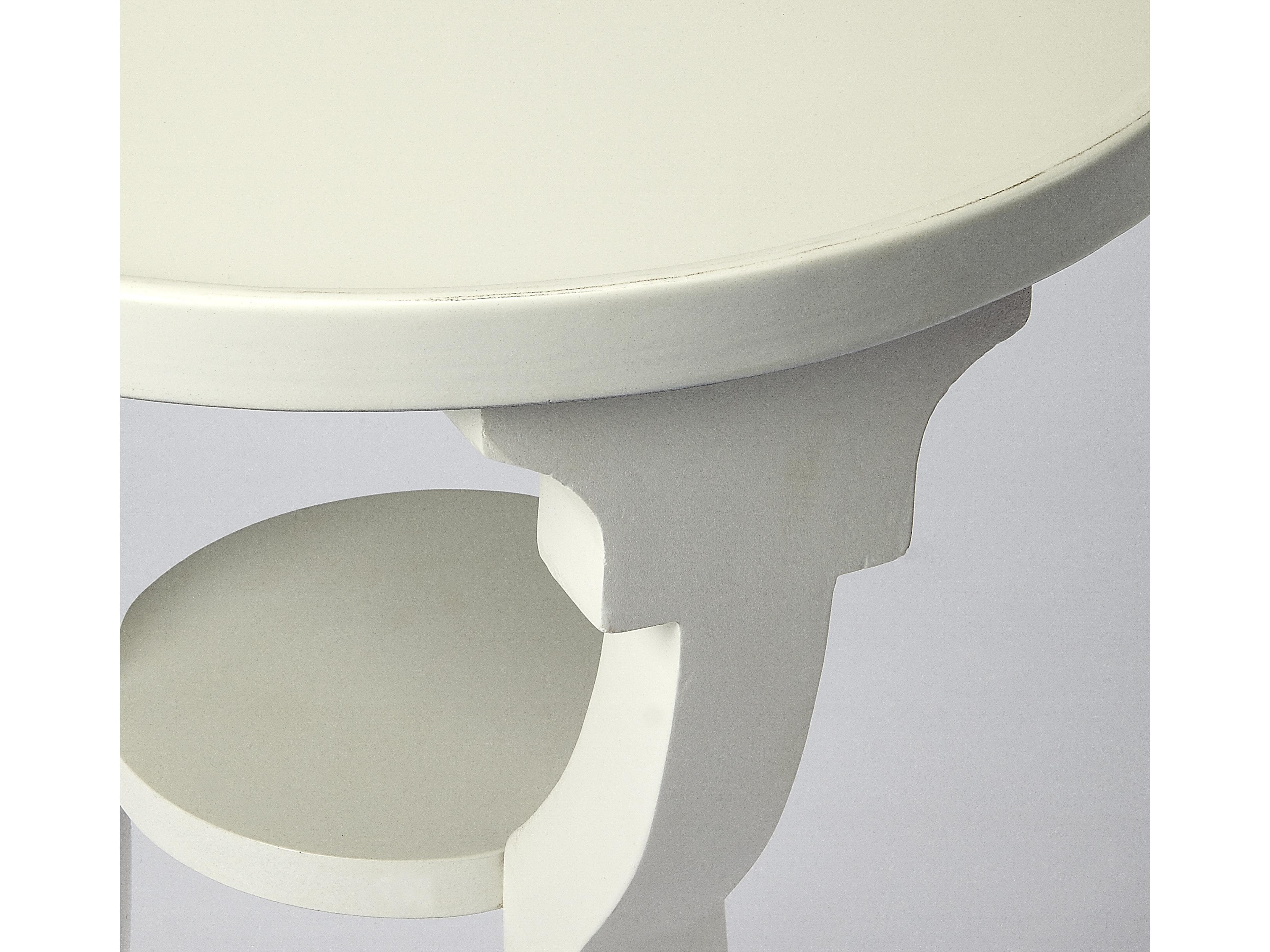 Butler Dalton Round Wood Cottage White End Table
