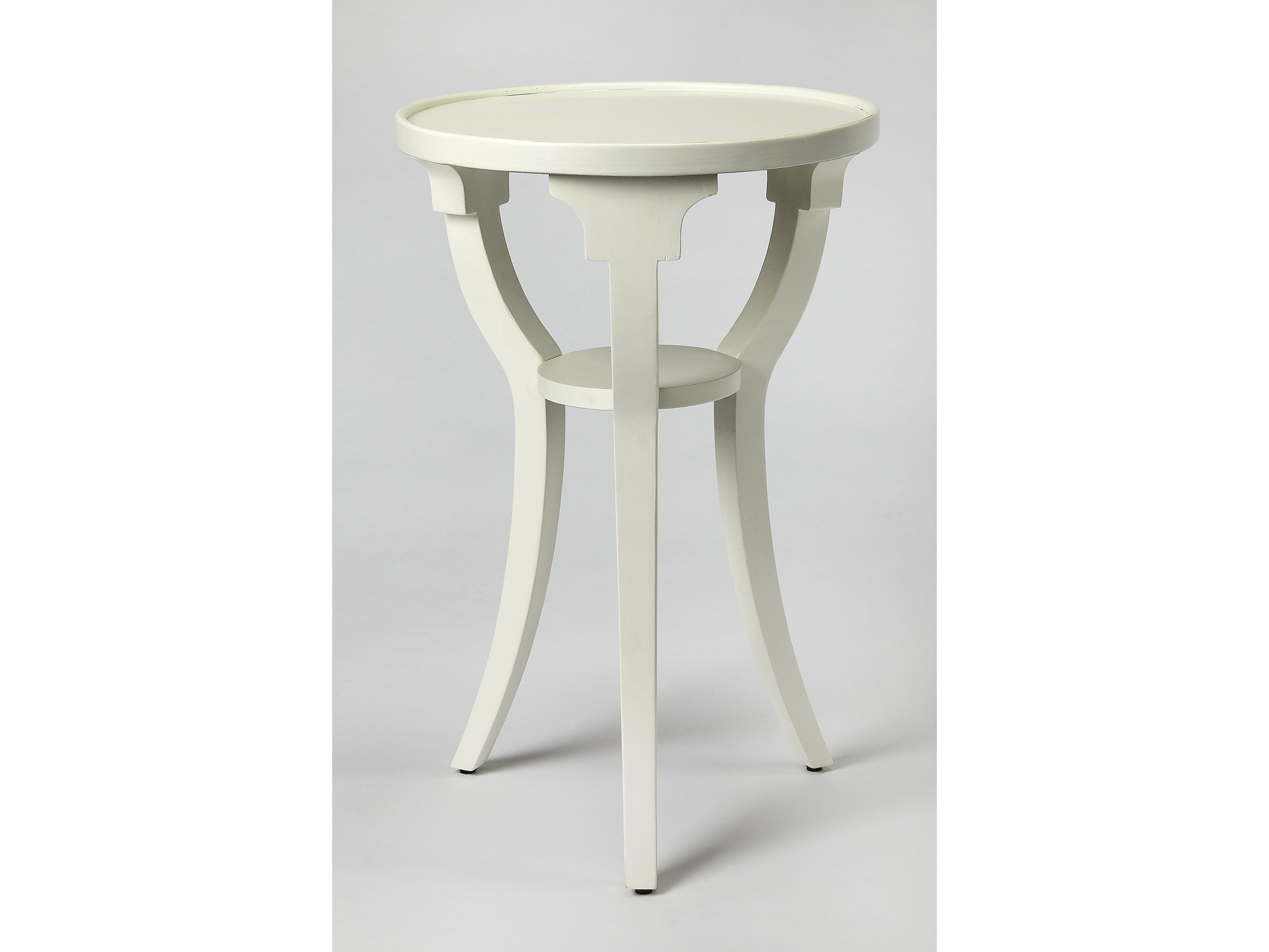 Butler Dalton Round Wood Cottage White End Table