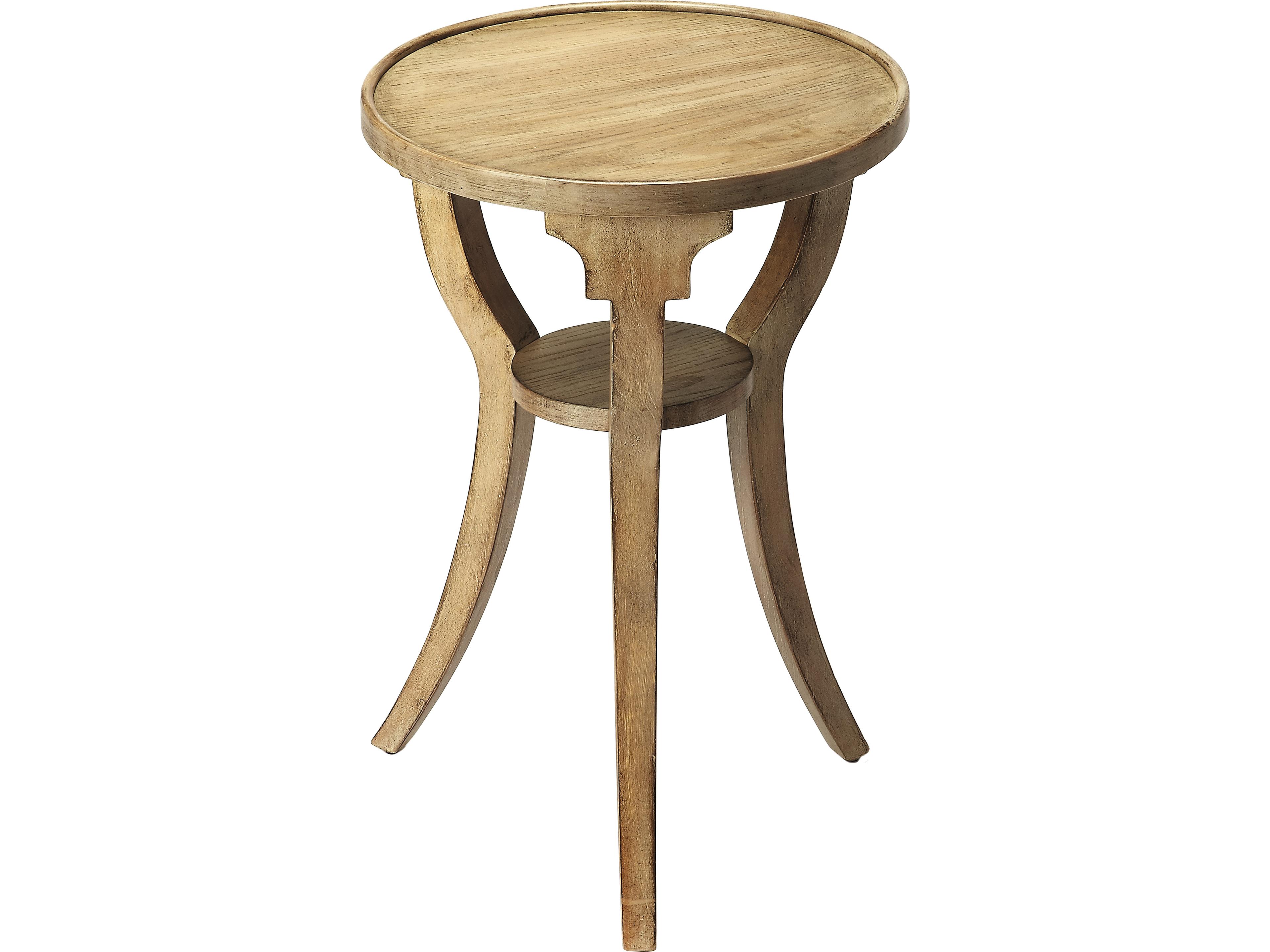 Dalton Round Driftwood End Table