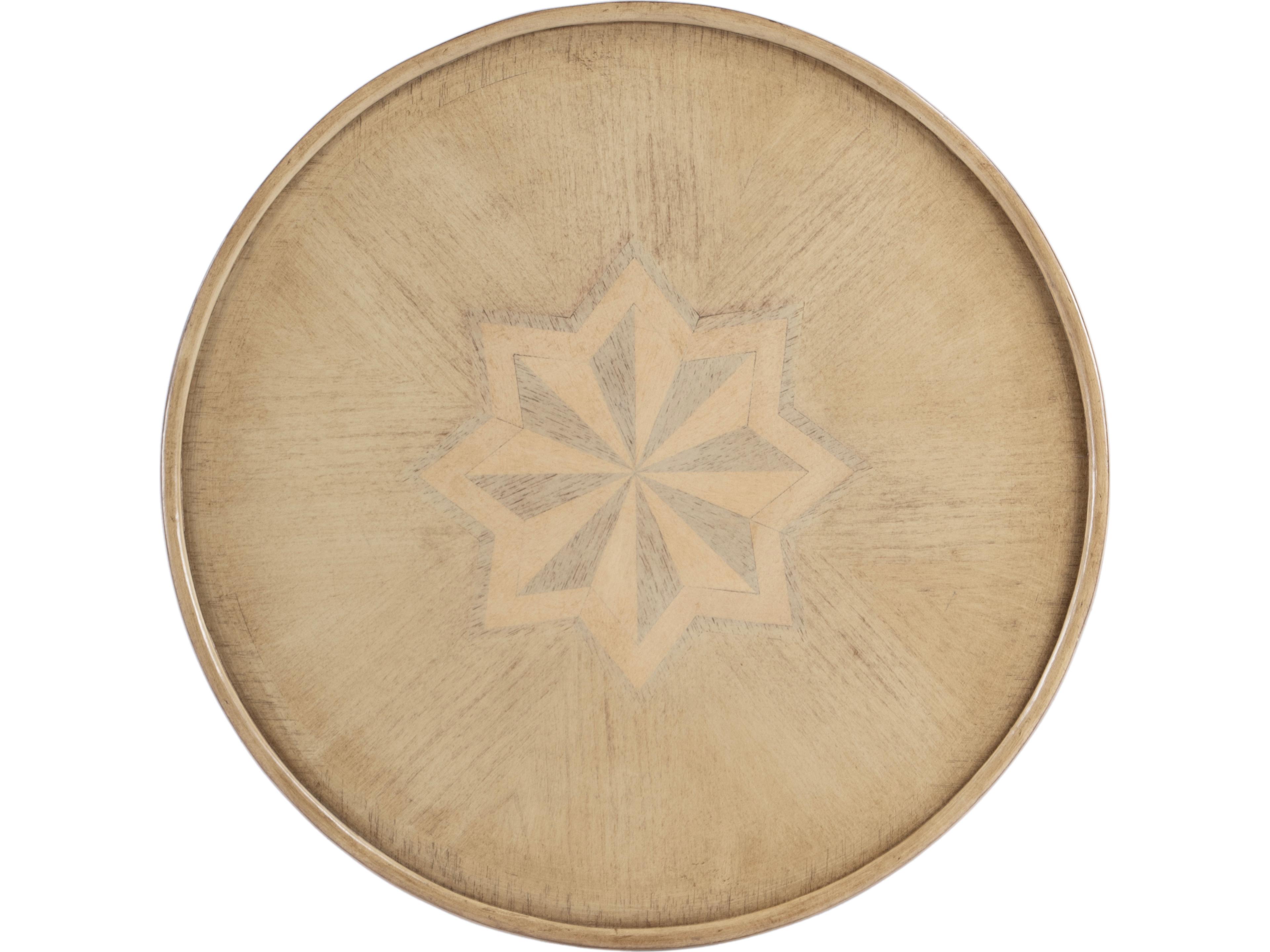 Butler Dalton Round Wood Antique Beige End Table
