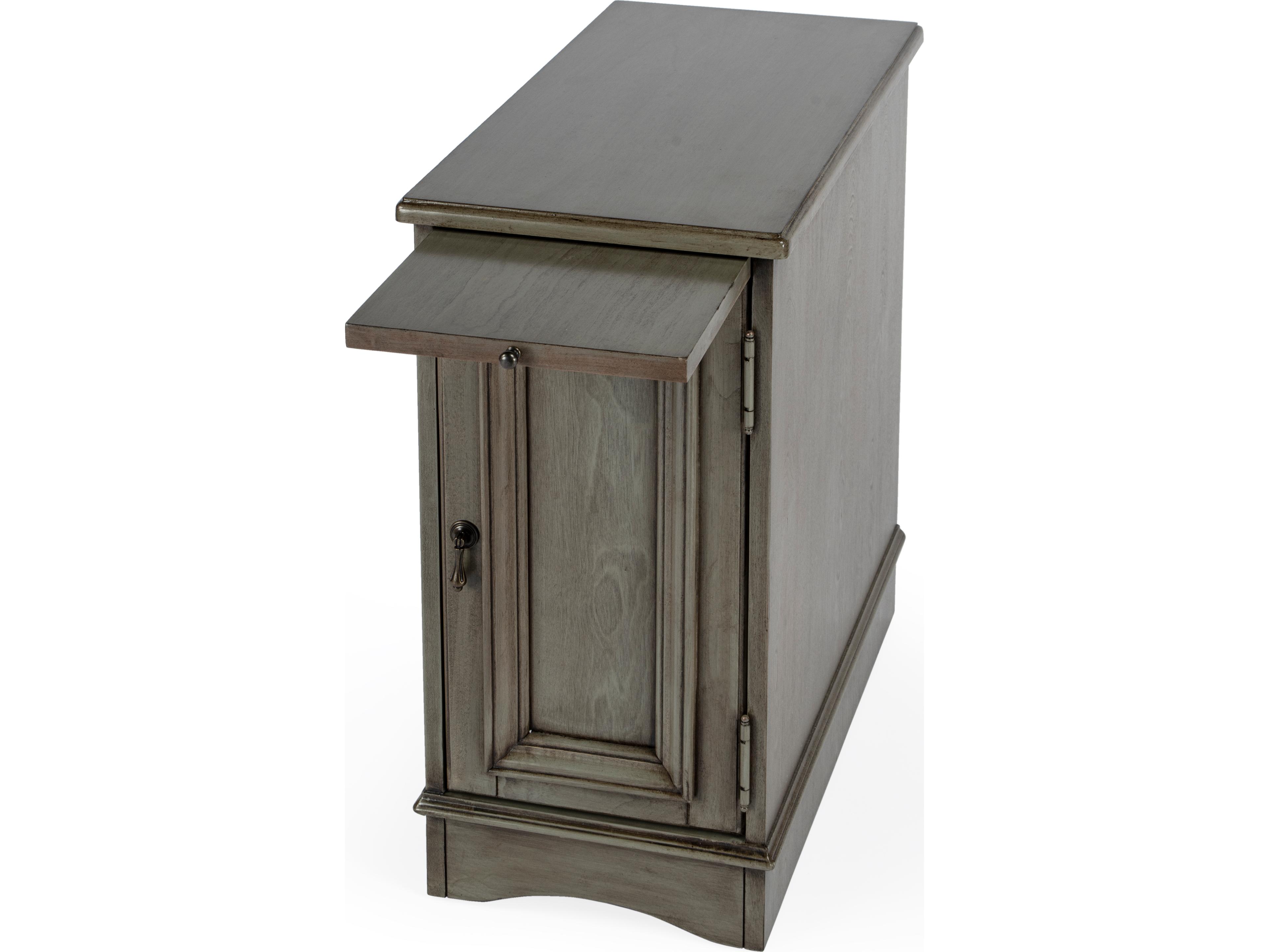 Butler Harling Rectangular Wood Silver Satin End Table