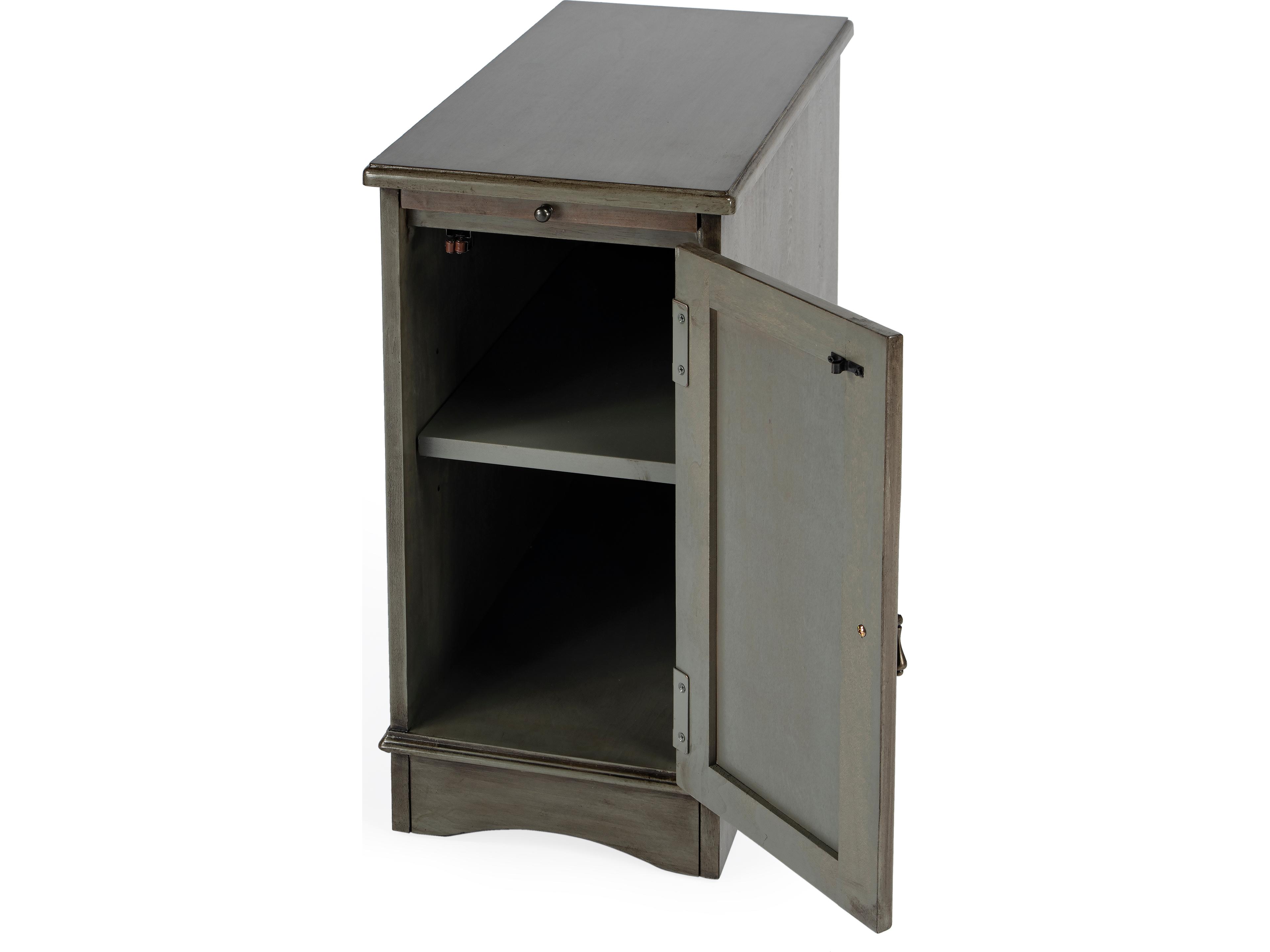 Butler Harling Rectangular Wood Silver Satin End Table