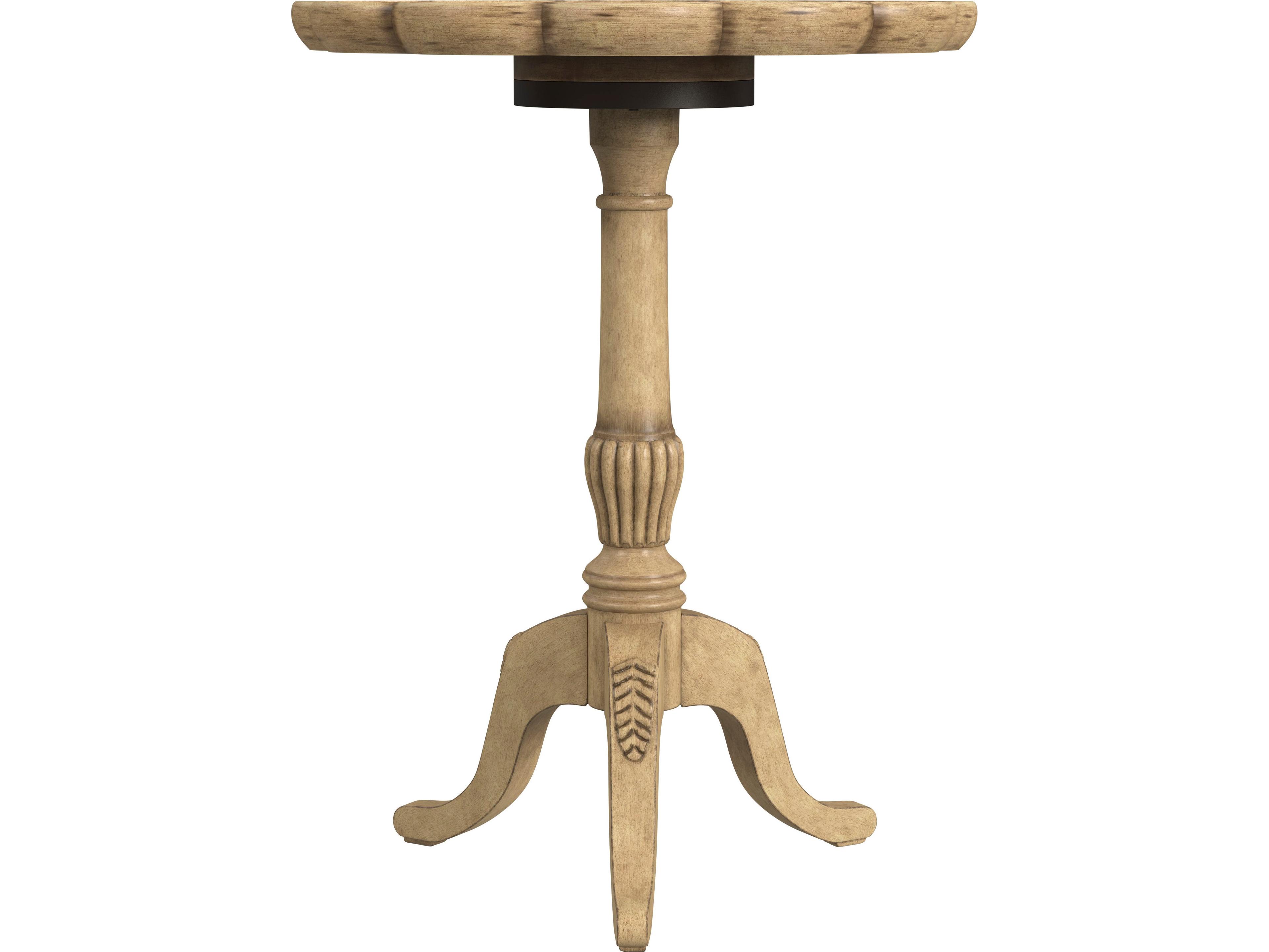 Butler Dansby Round Wood Antique Beige End Table