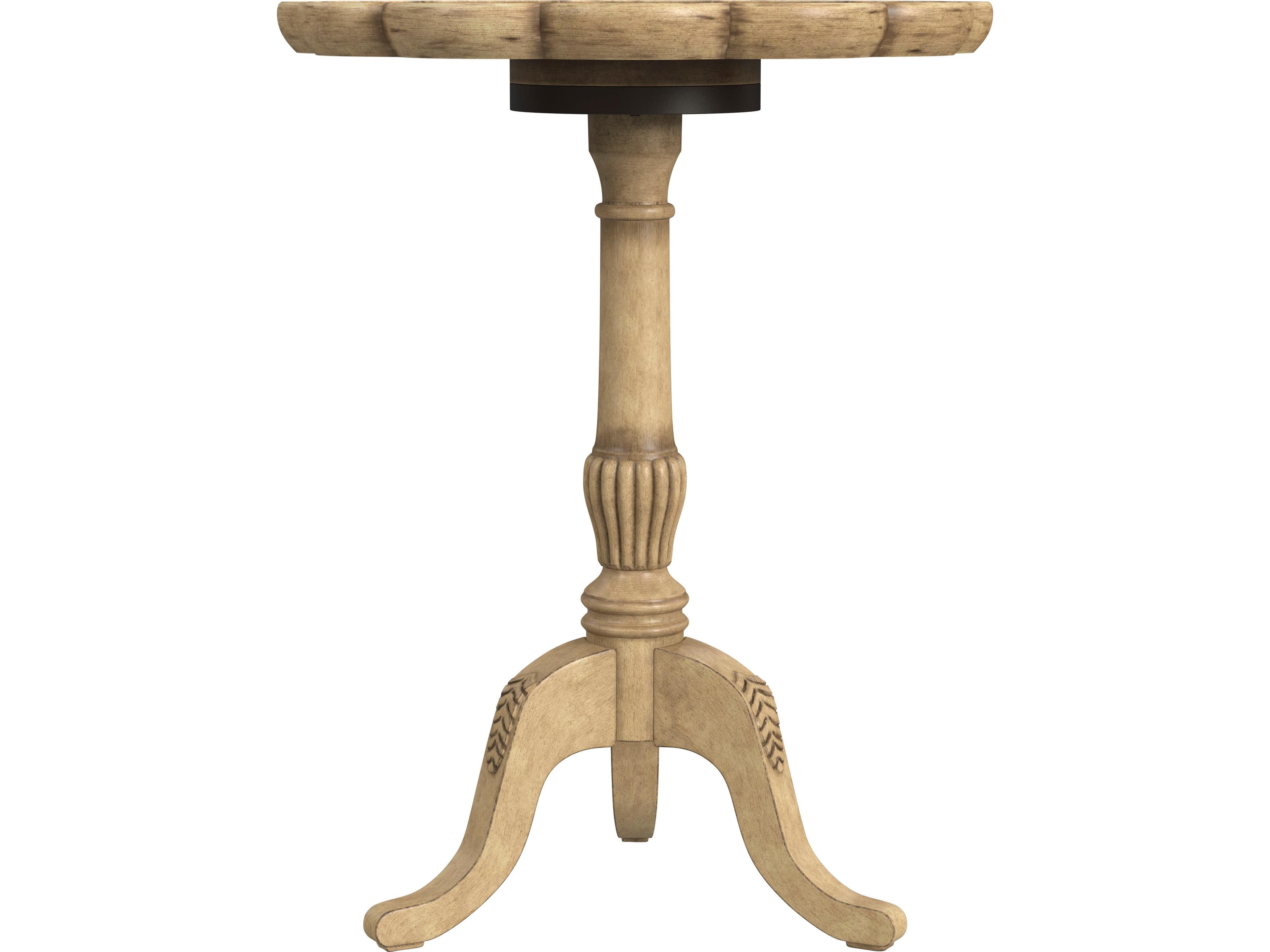 Butler Dansby Round Wood Antique Beige End Table