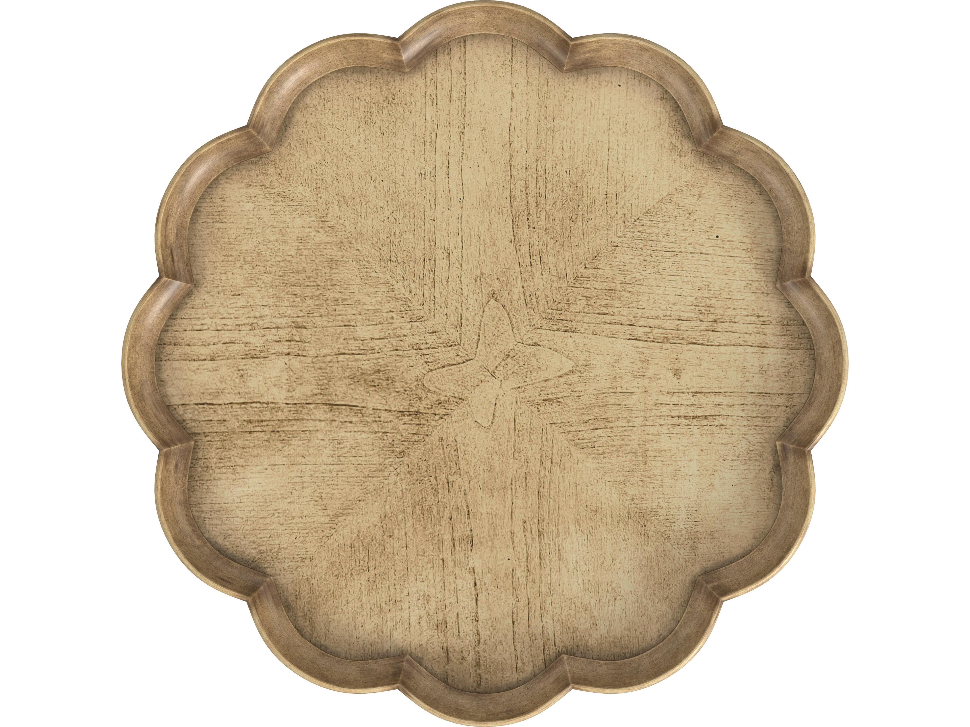 Butler Dansby Round Wood Antique Beige End Table