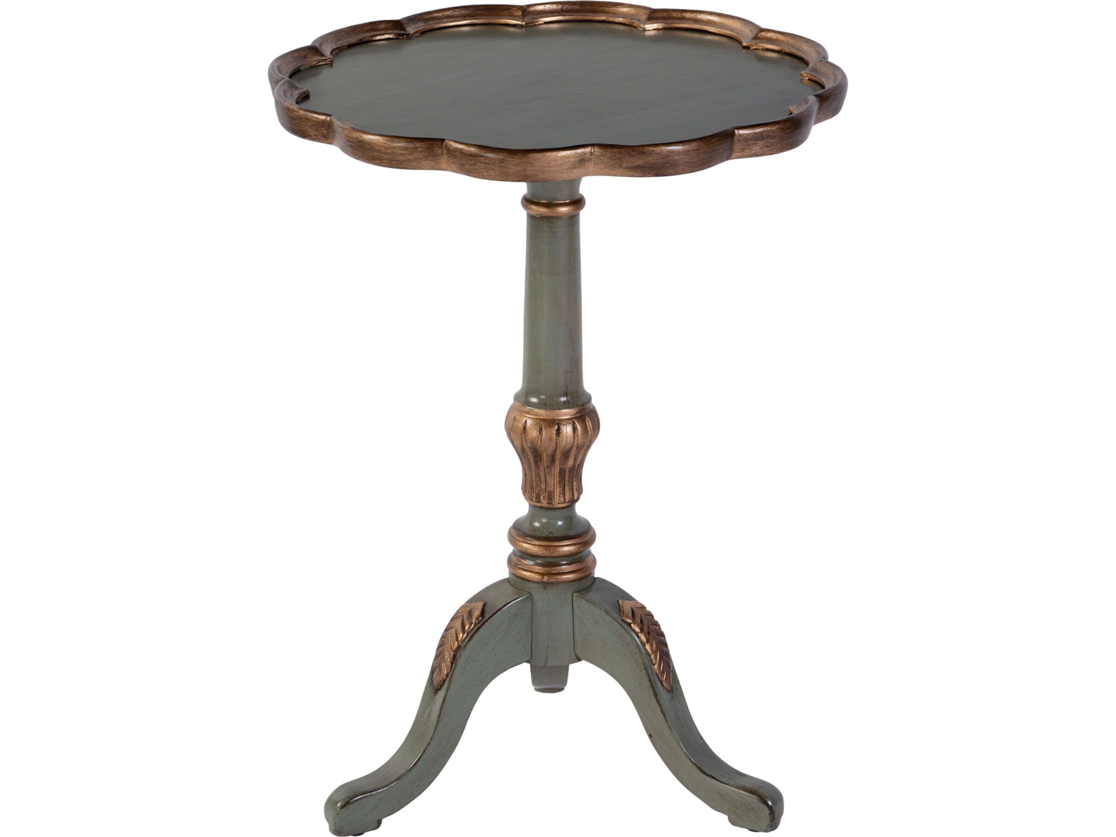 Dansby Round Wood Royal Pastel Green End Table