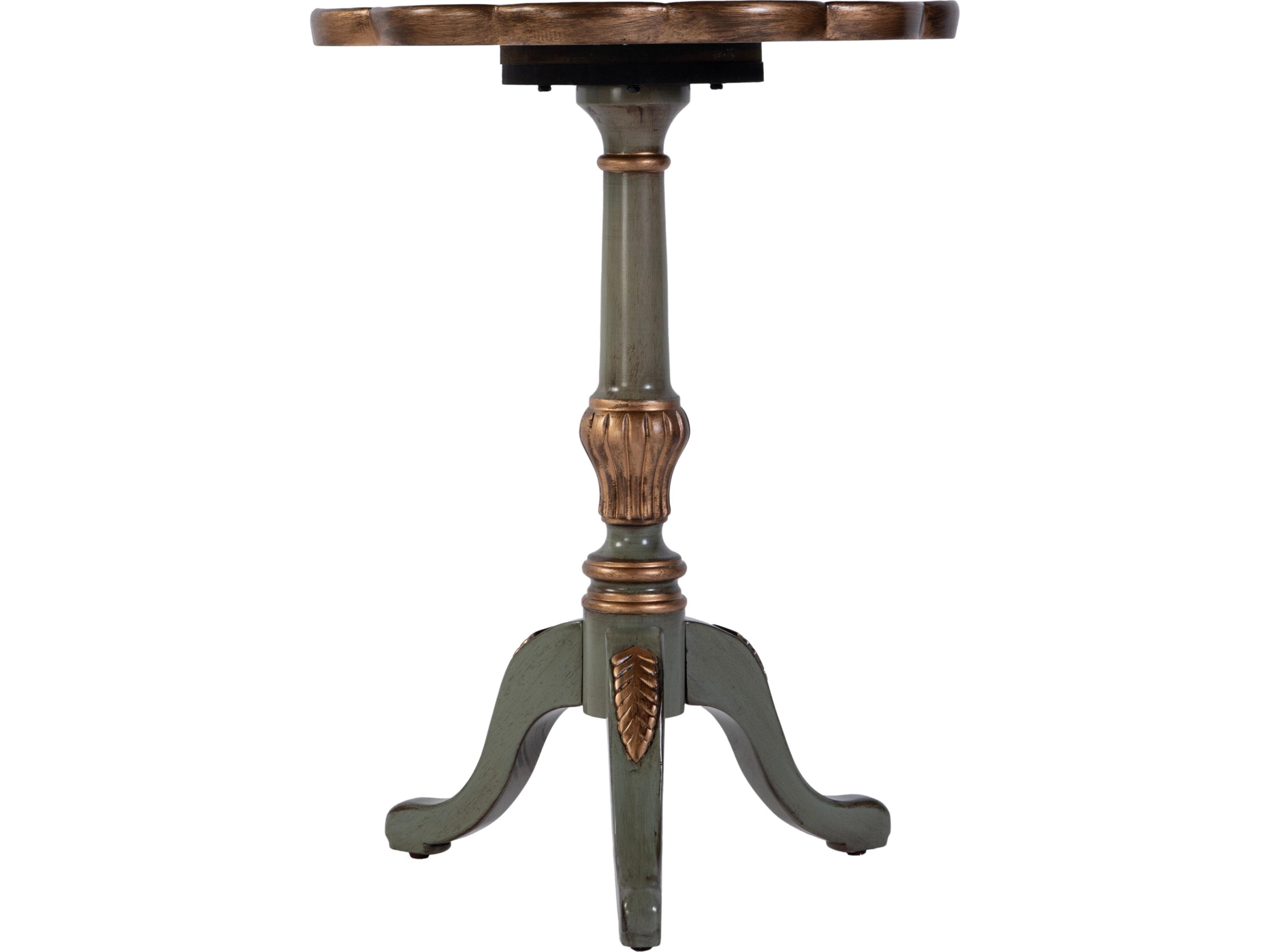 Butler Dansby Round Wood Royal Pastel Green End Table