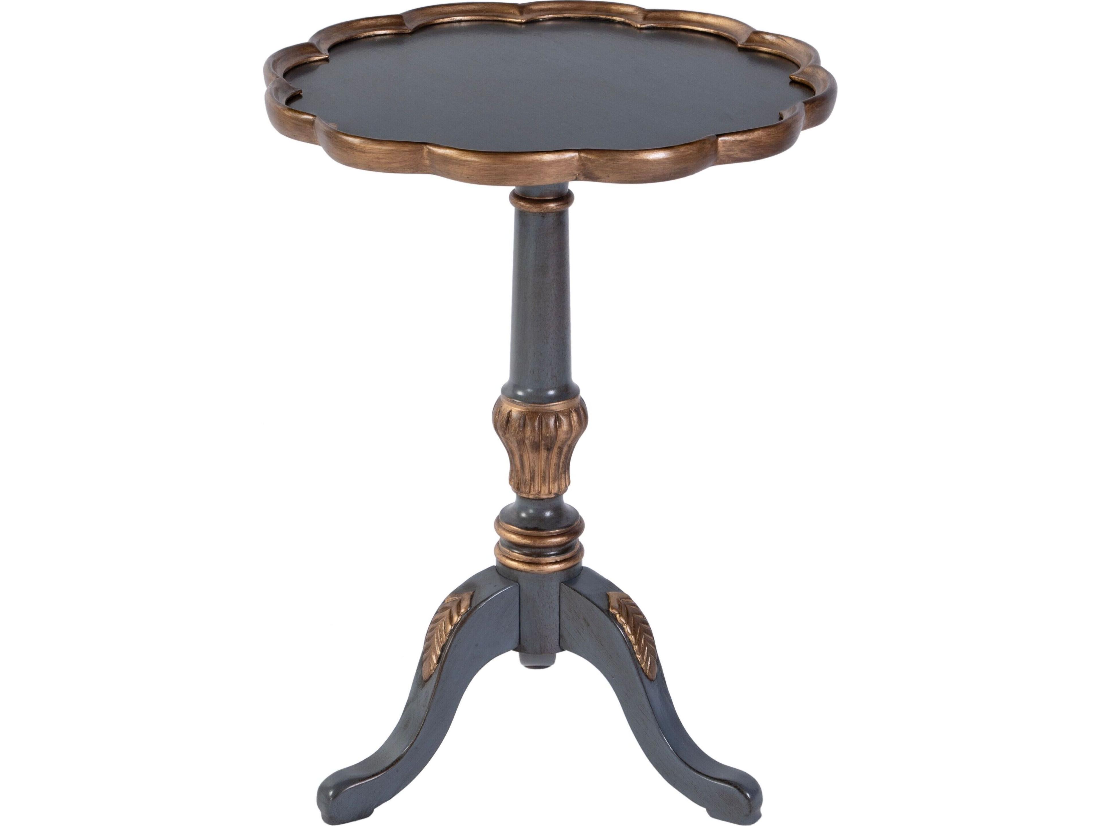 Dansby Round Wood Royal Pastel Blue End Table