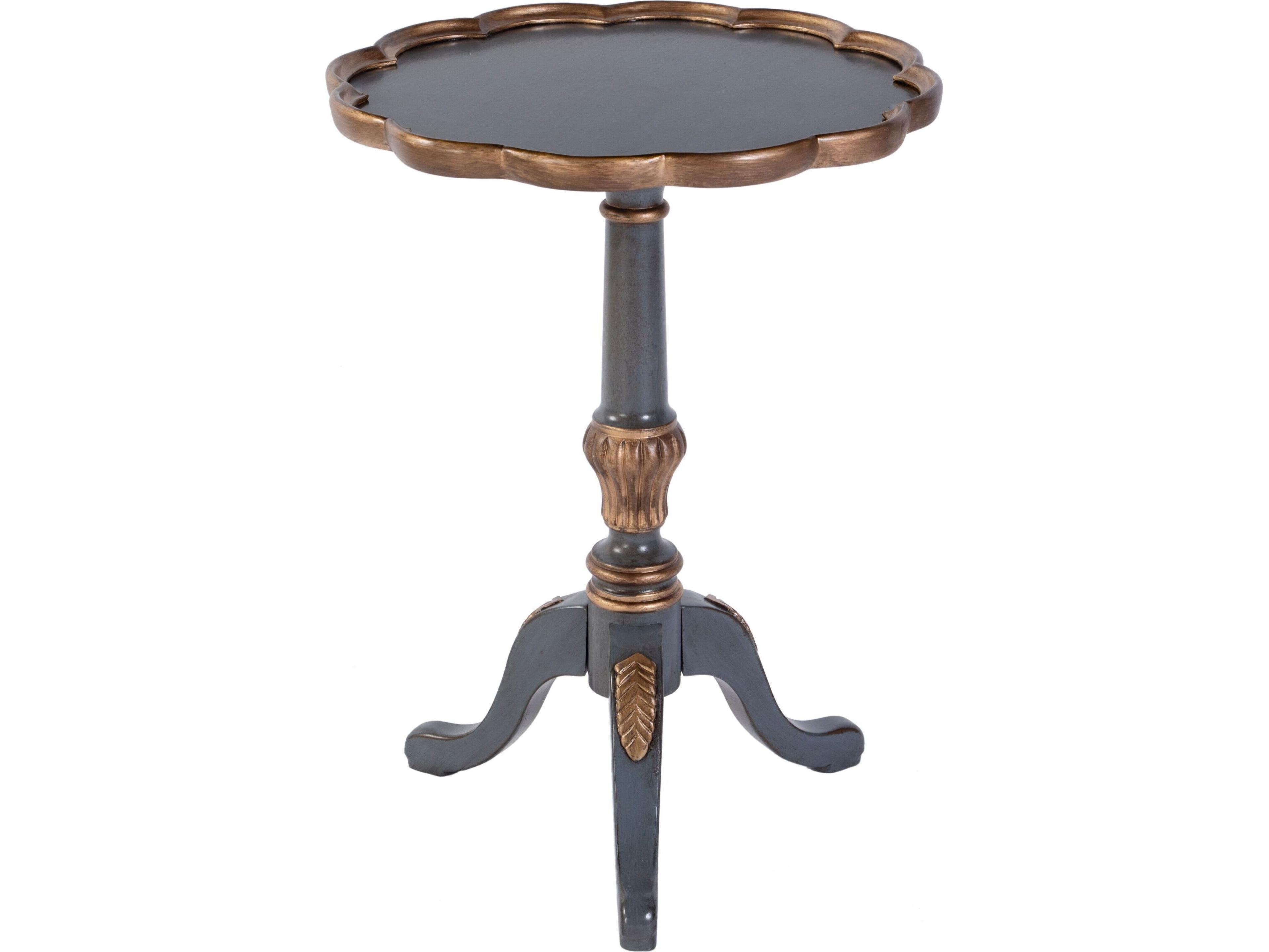 Butler Dansby Round Wood Royal Pastel Blue End Table