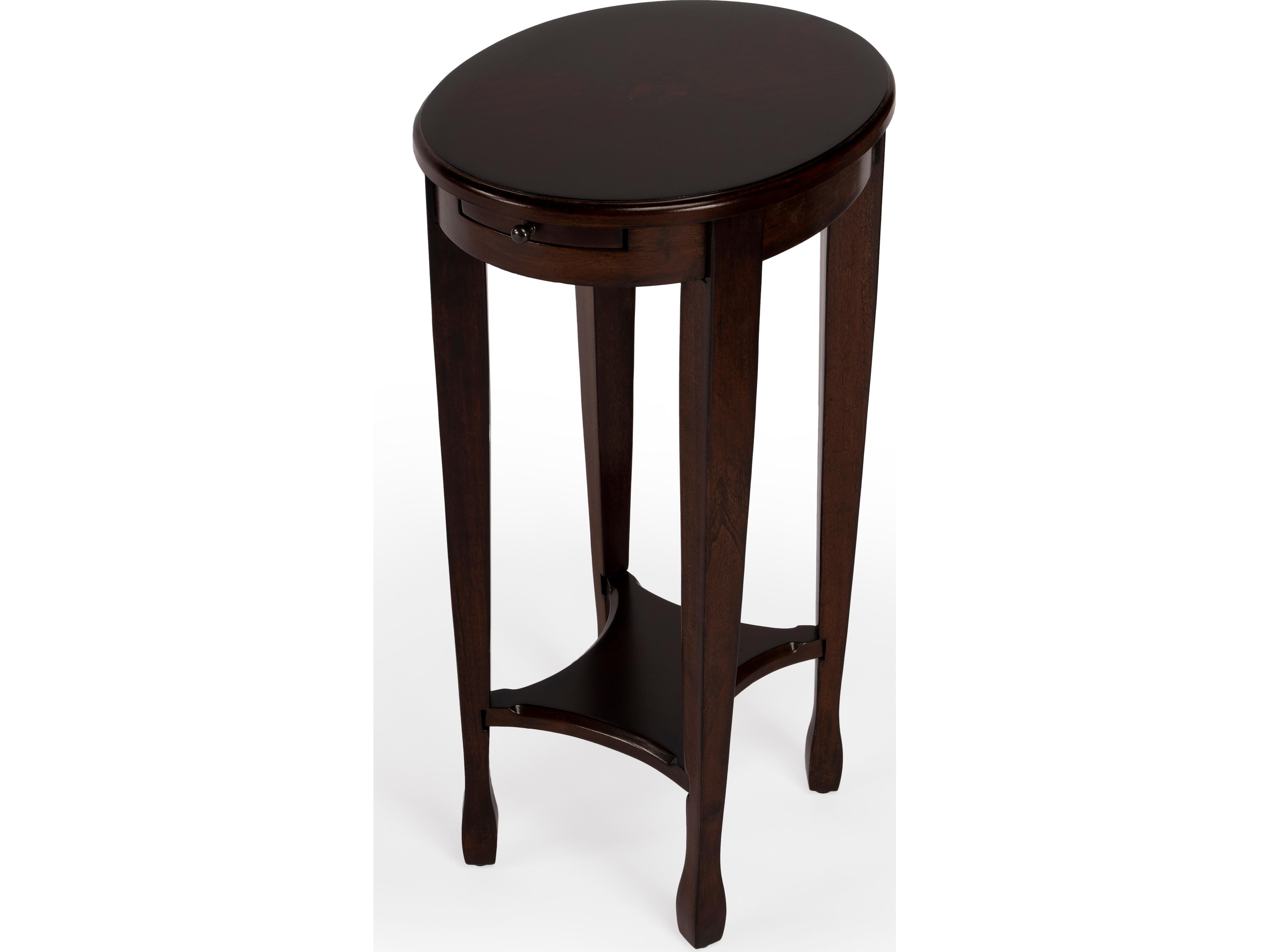 Arielle Oval Wood Chestnut Burl End Table