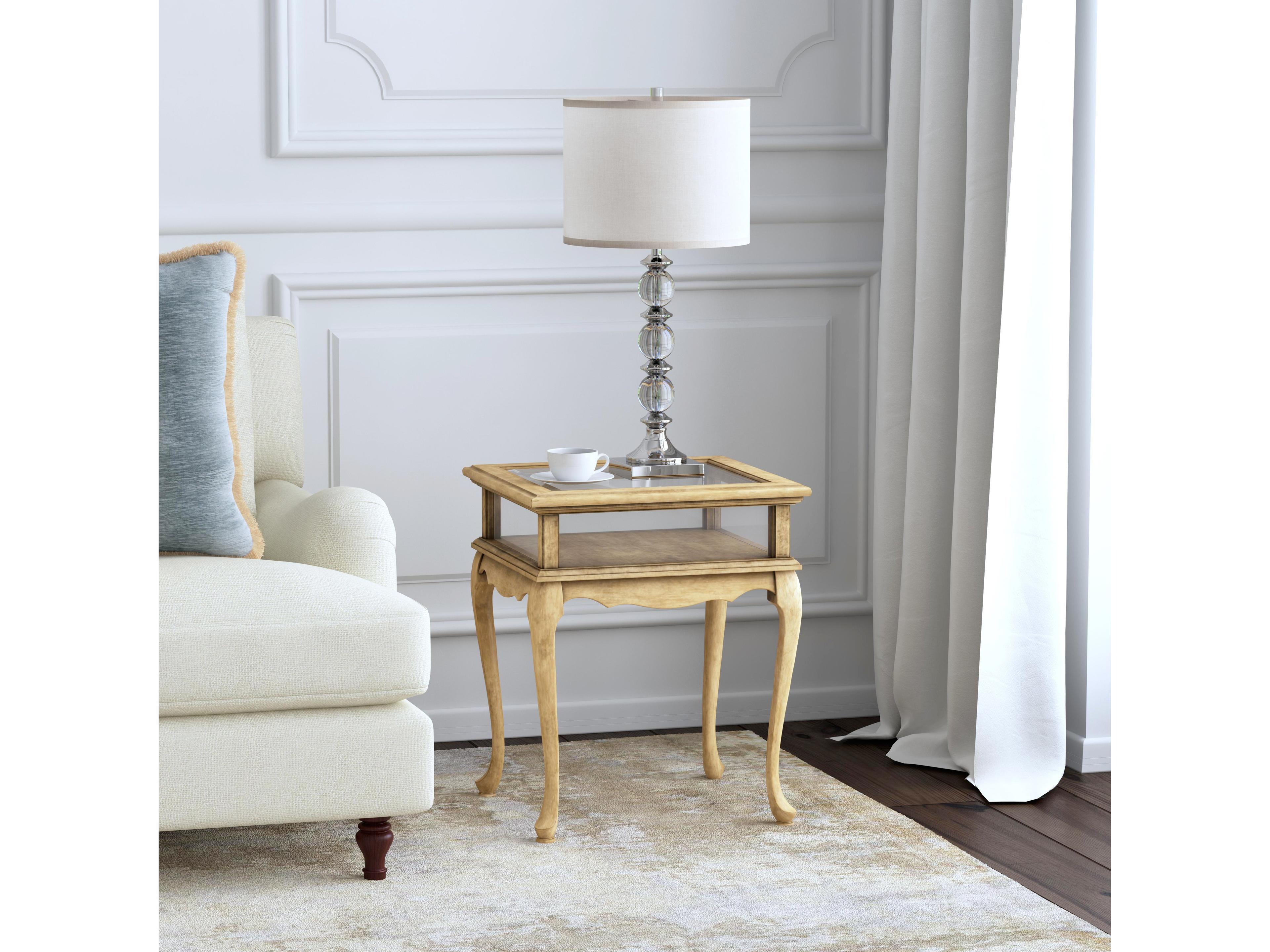 Butler Burton Rectangular Glass Antique Beige End Table