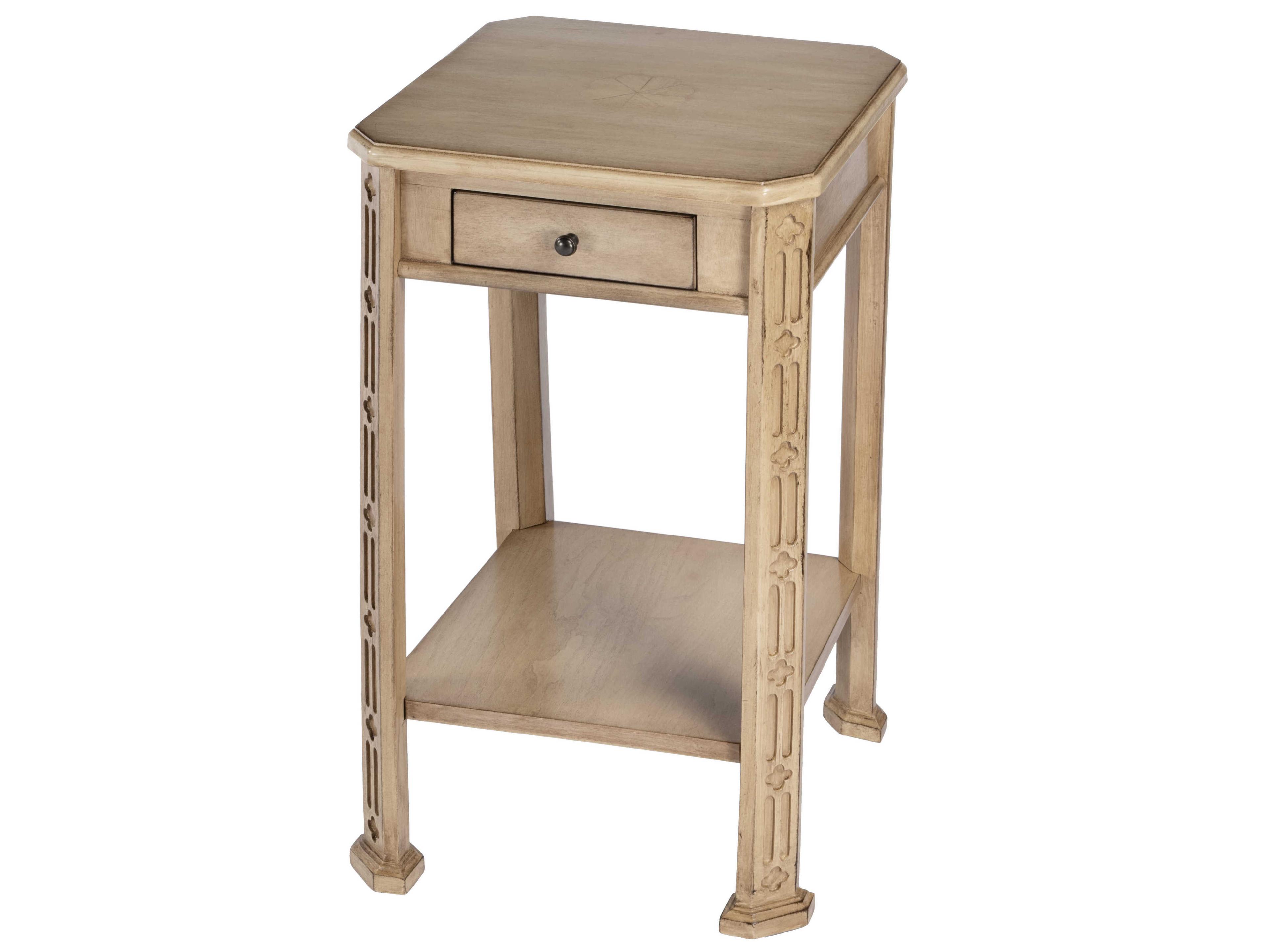 Moyer Rectangular Wood Antique Beige End Table