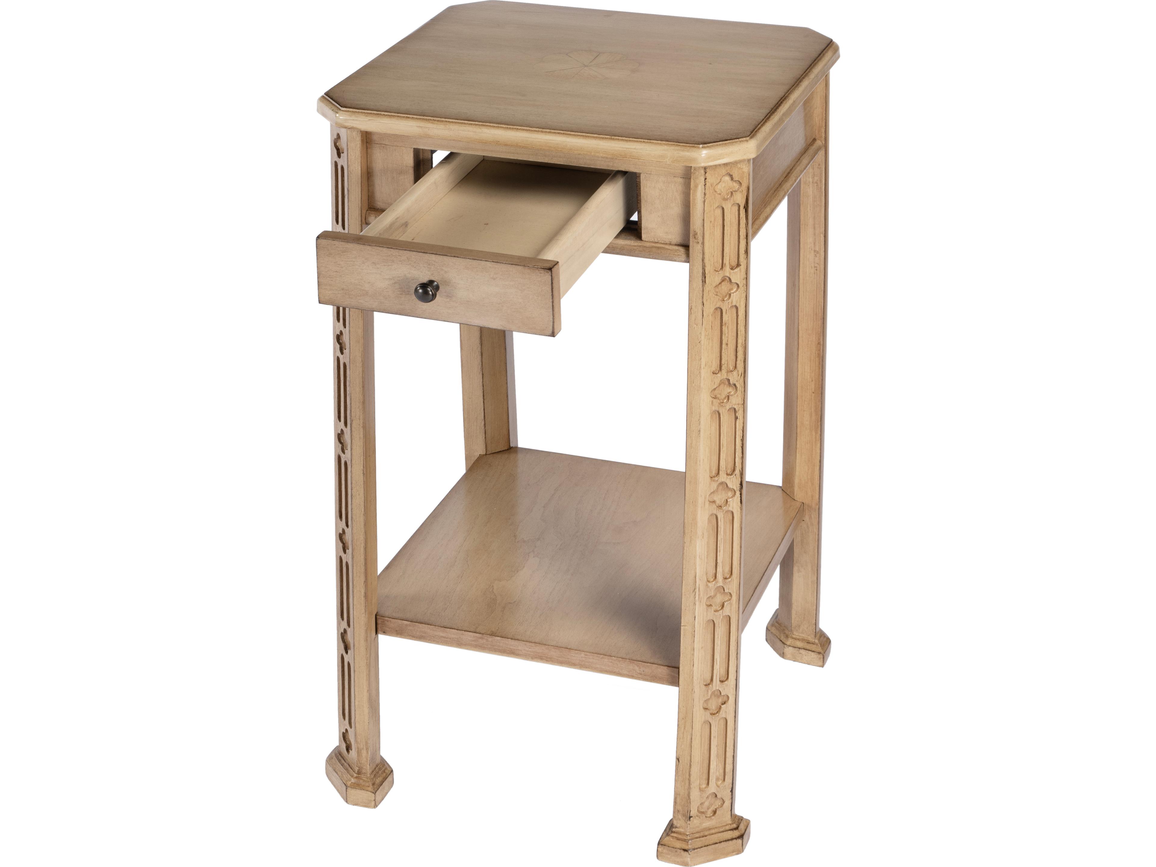 Butler Moyer Rectangular Wood Antique Beige End Table