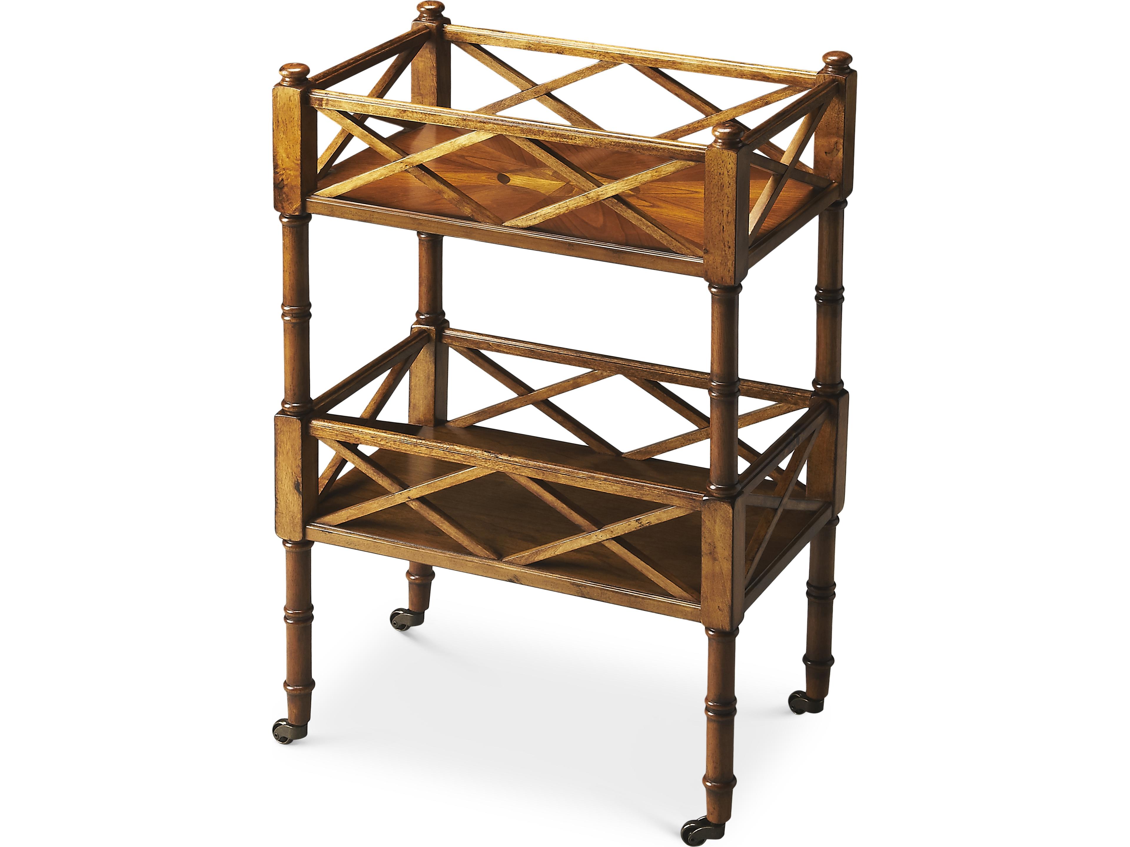 Foster Wood Brown Olive Ash Bar Cart