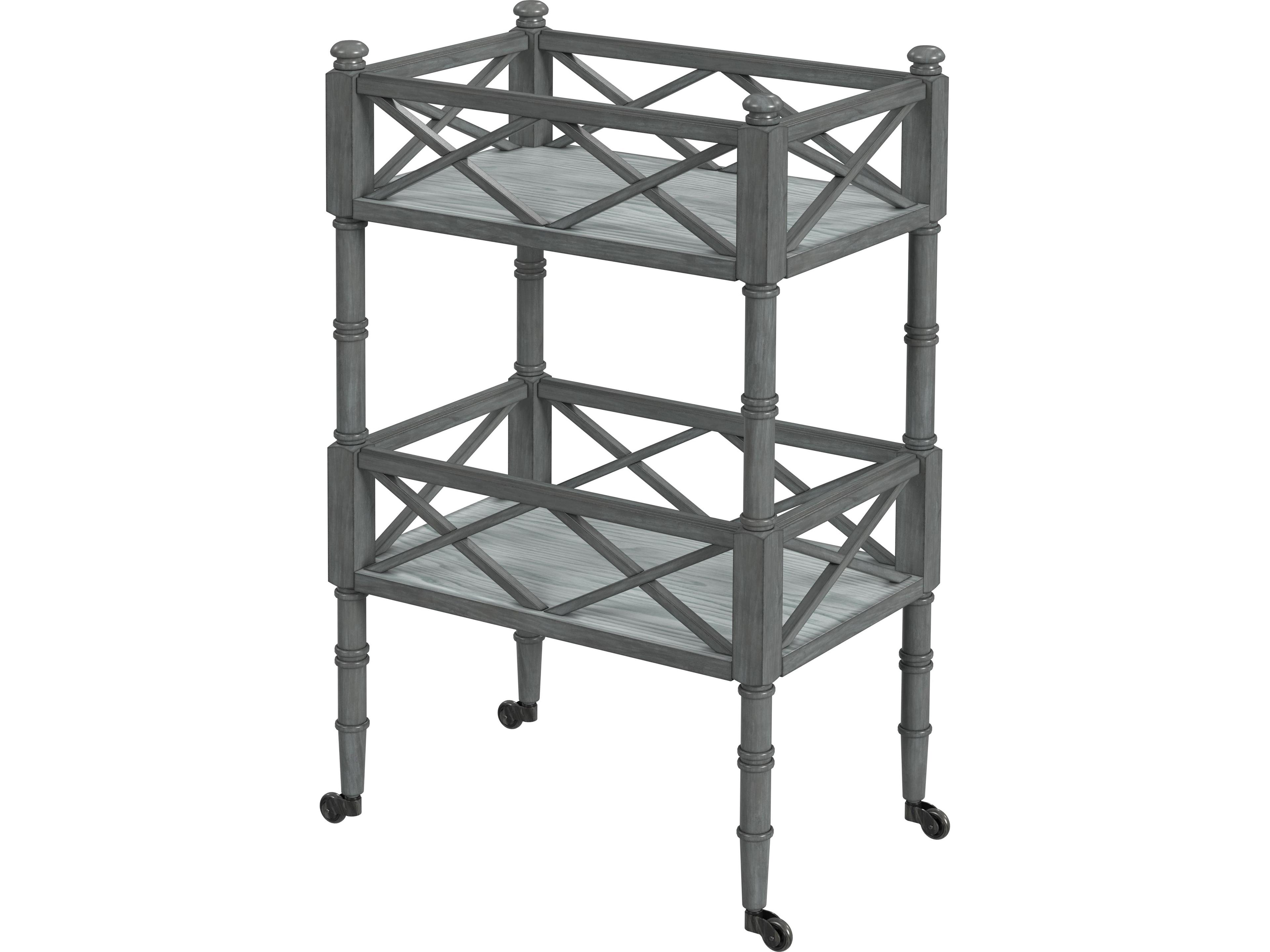 Foster Wood Powder Gray Bar Cart