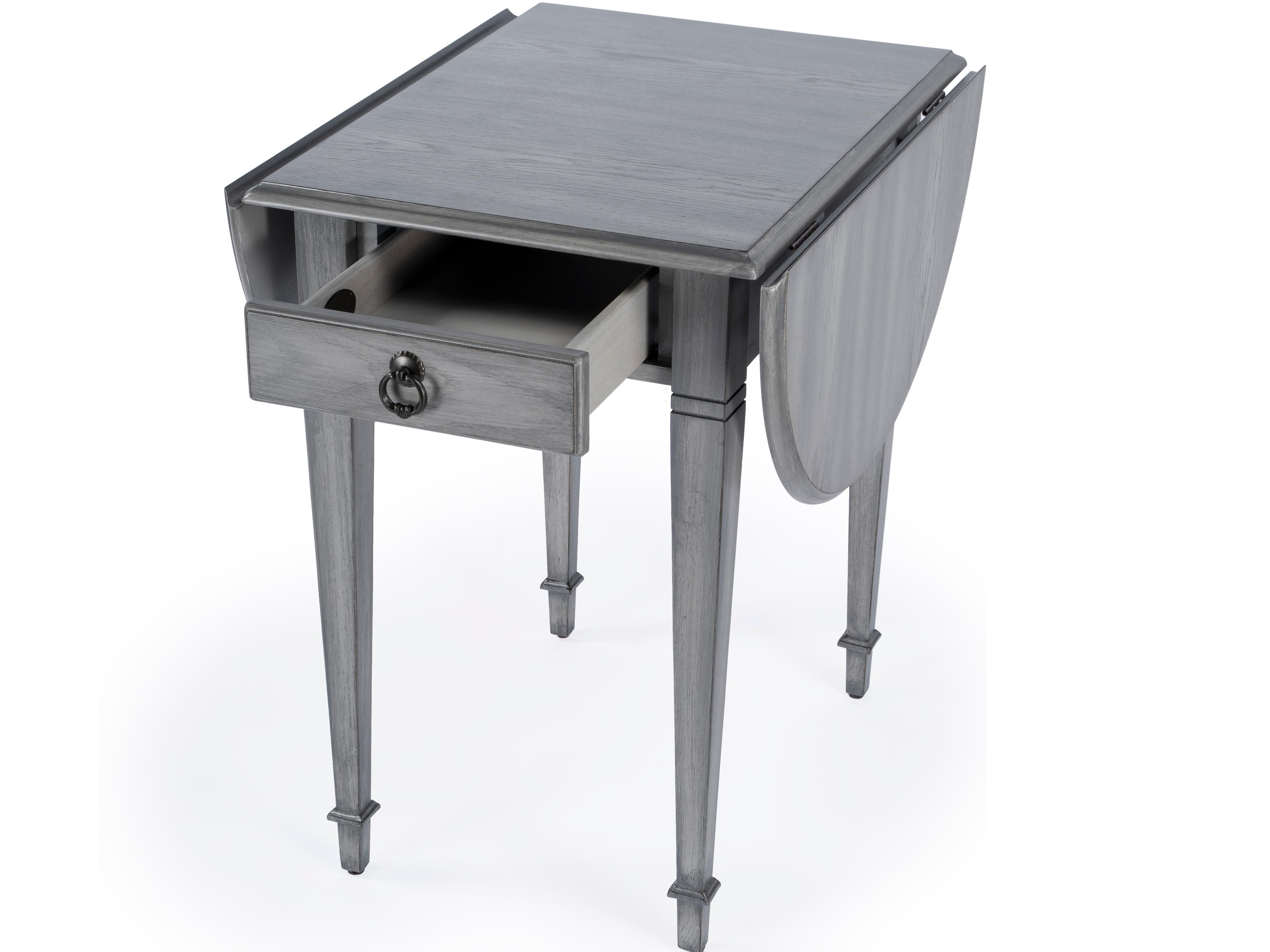 Butler Glenview Rectangular Wood Powder Gray End Table