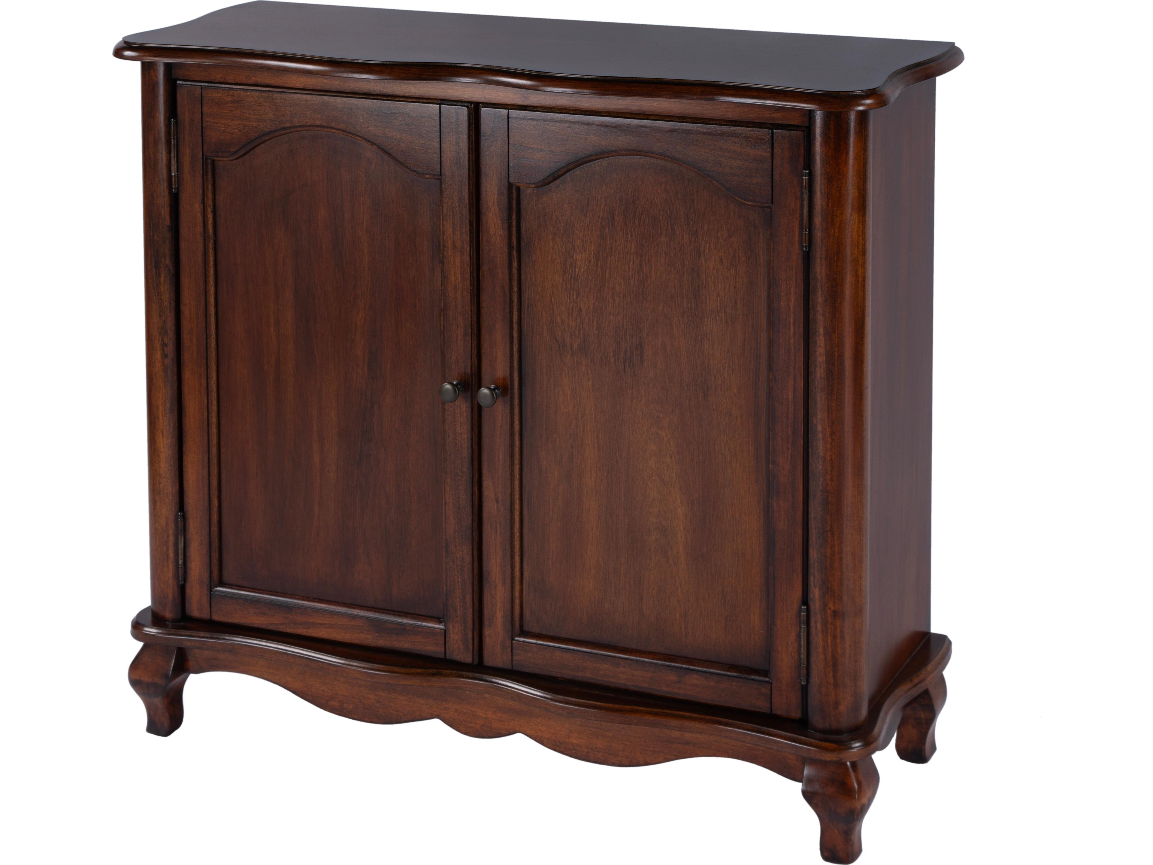 Leyden Antique Cherry Brown Poplar Wood Accent Cabinet