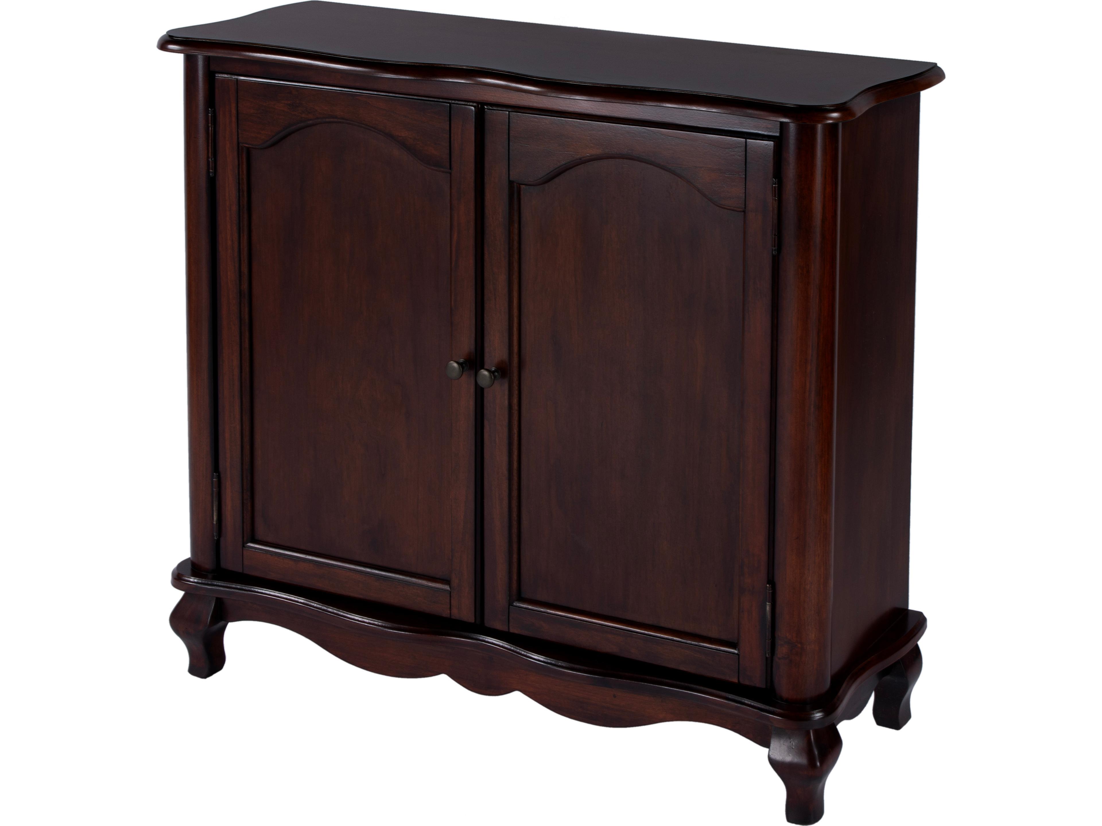 Leyden Cherry Brown Poplar Wood Accent Cabinet