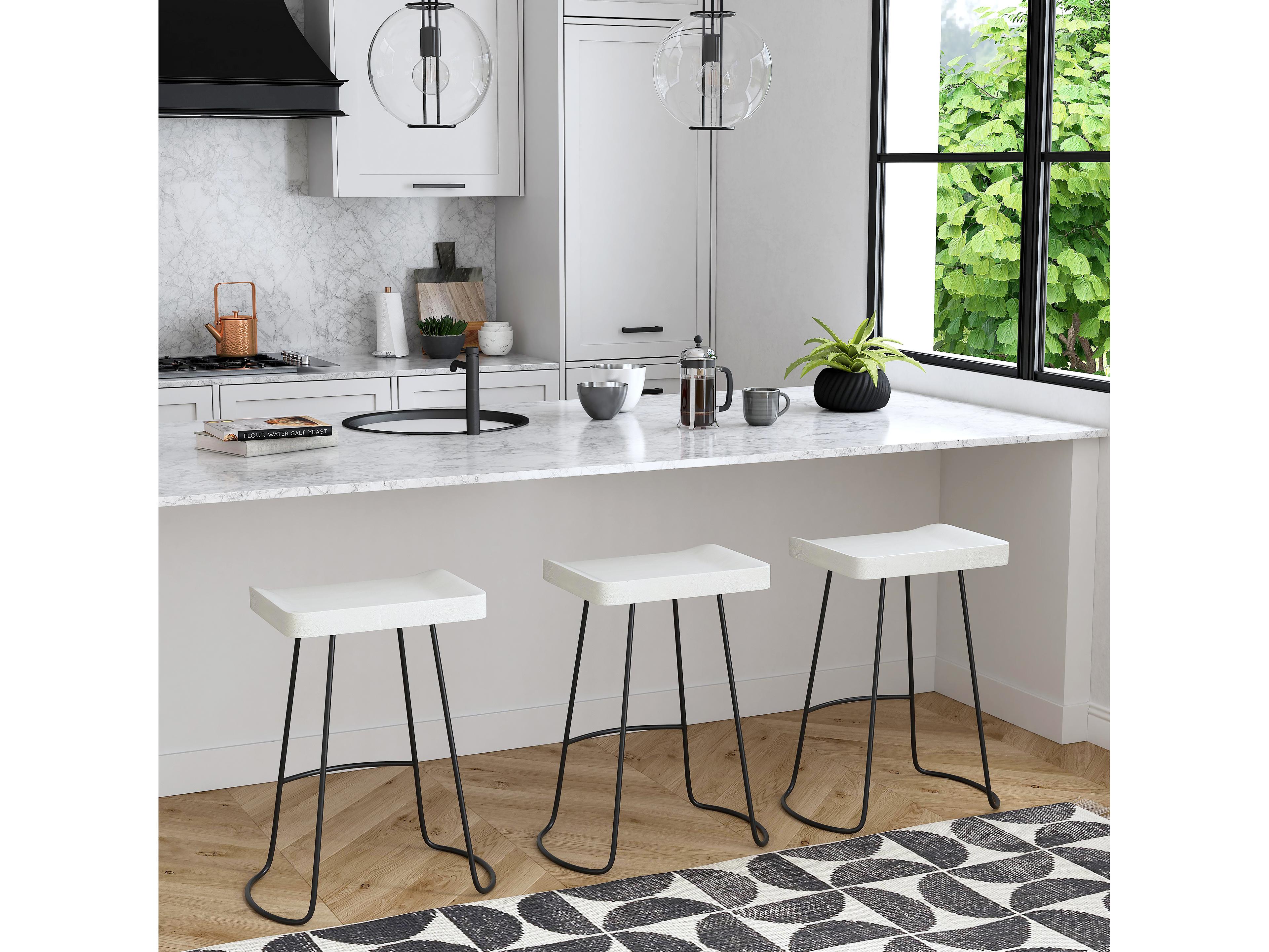 Butler Alton White Mango Wood Counter Stool