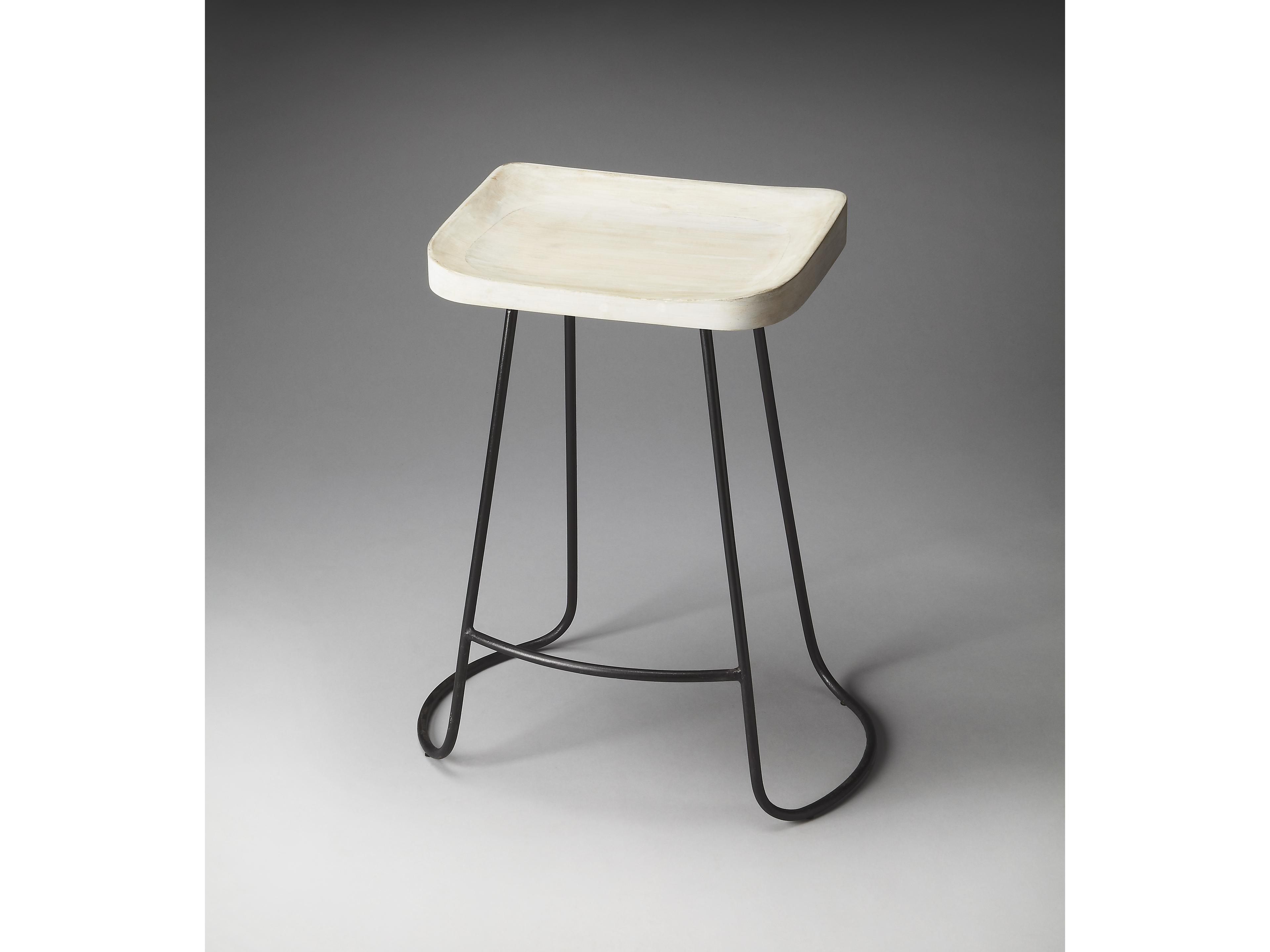 Butler Alton White Mango Wood Counter Stool